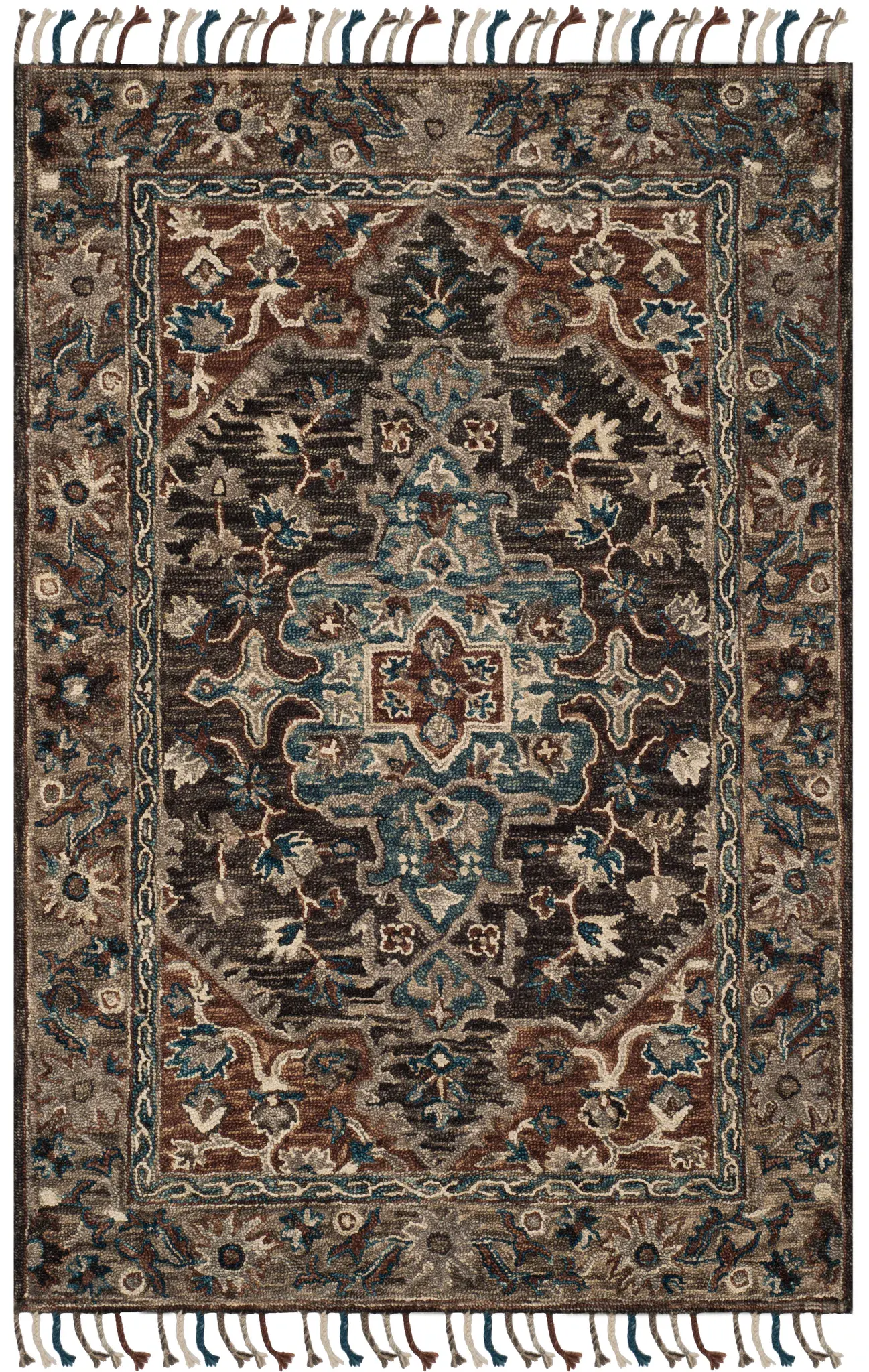 Aspen Medallion Fringe Hand-Tufted Wool Rug
