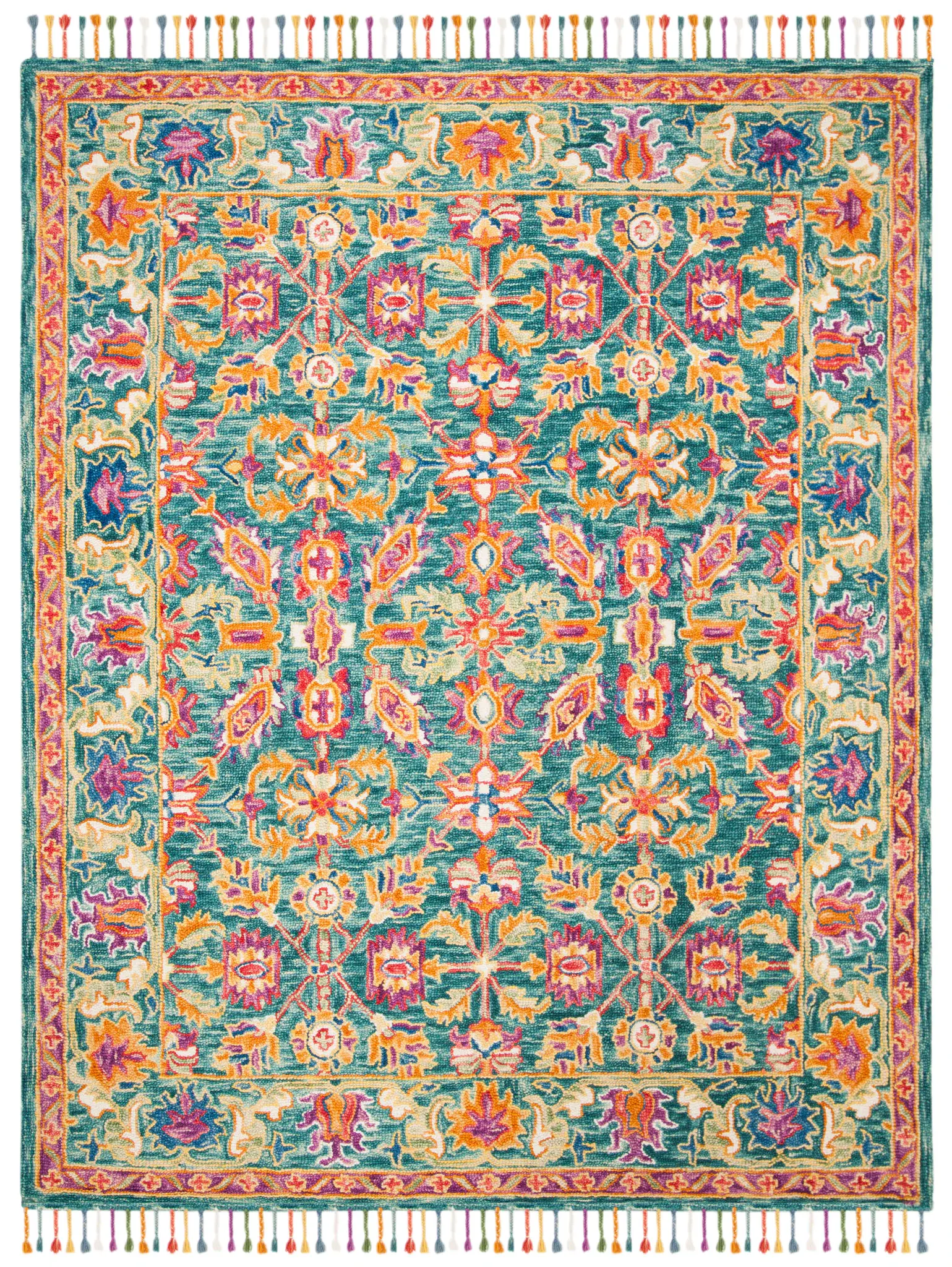 Aspen Botanical Border Hand-Tufted Wool Rug