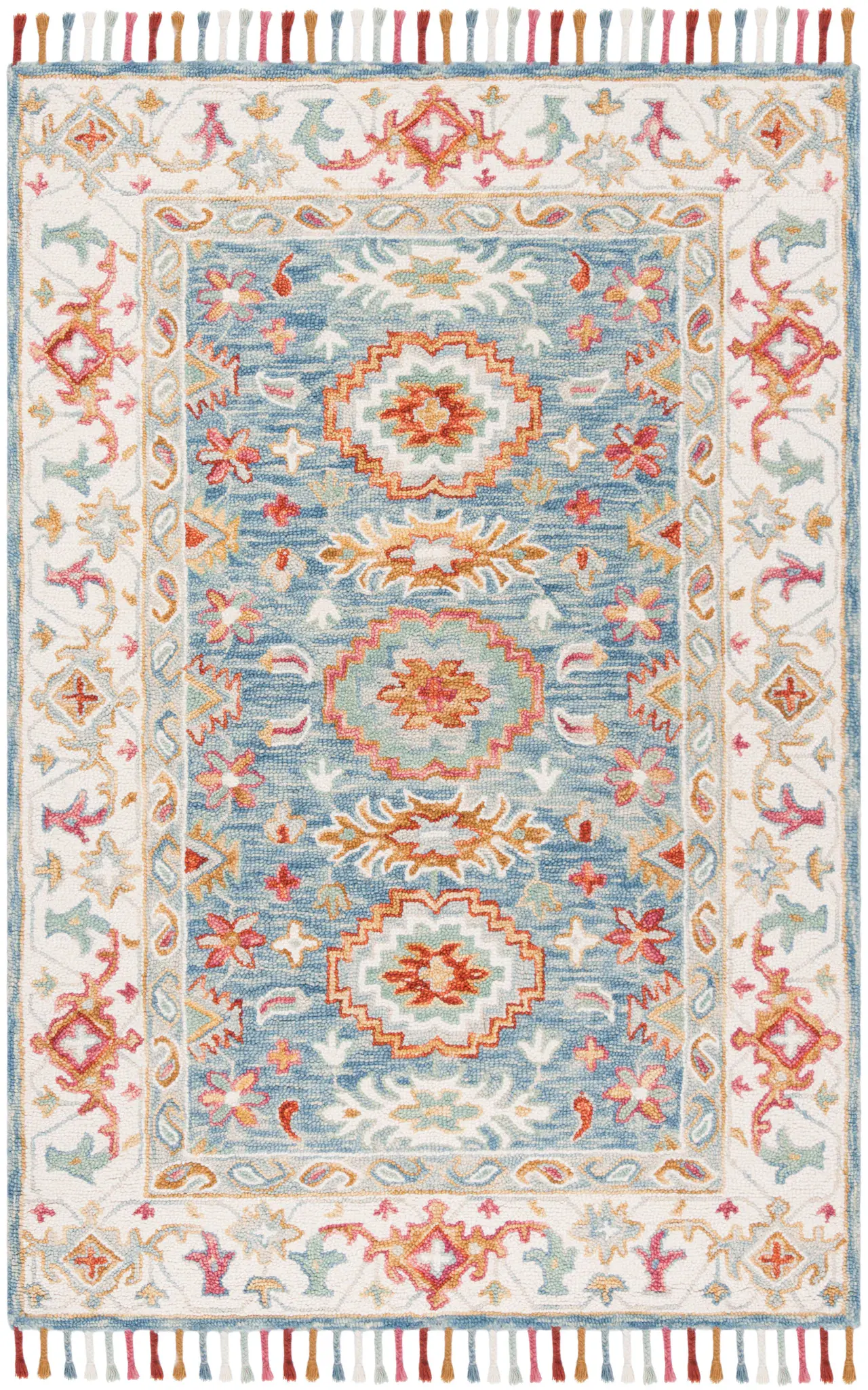 Aspen Medallion Bordered Hand-Tufted Wool Rug