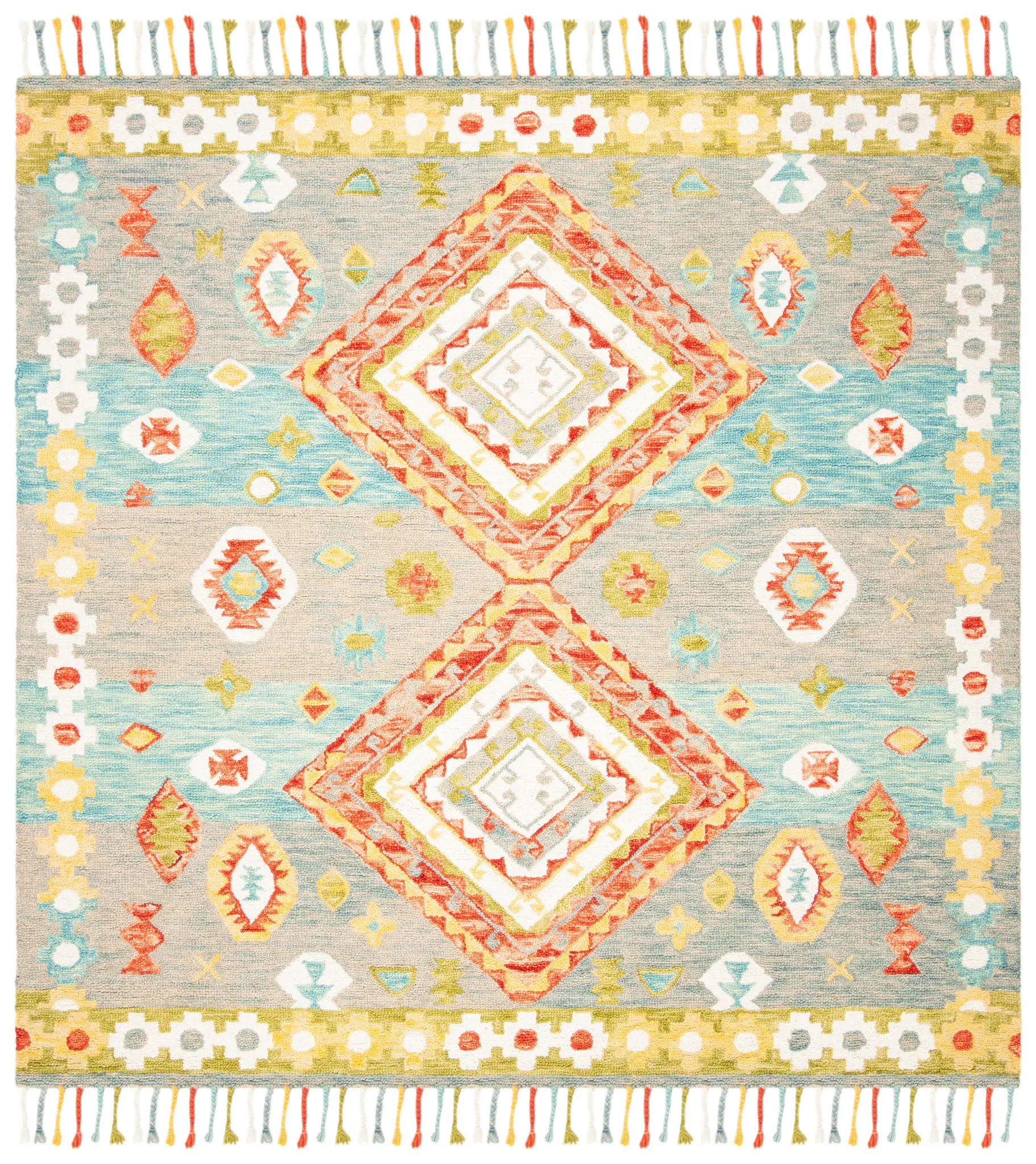 Aspen Stacked Diamond Hand-Tufted Wool Rug