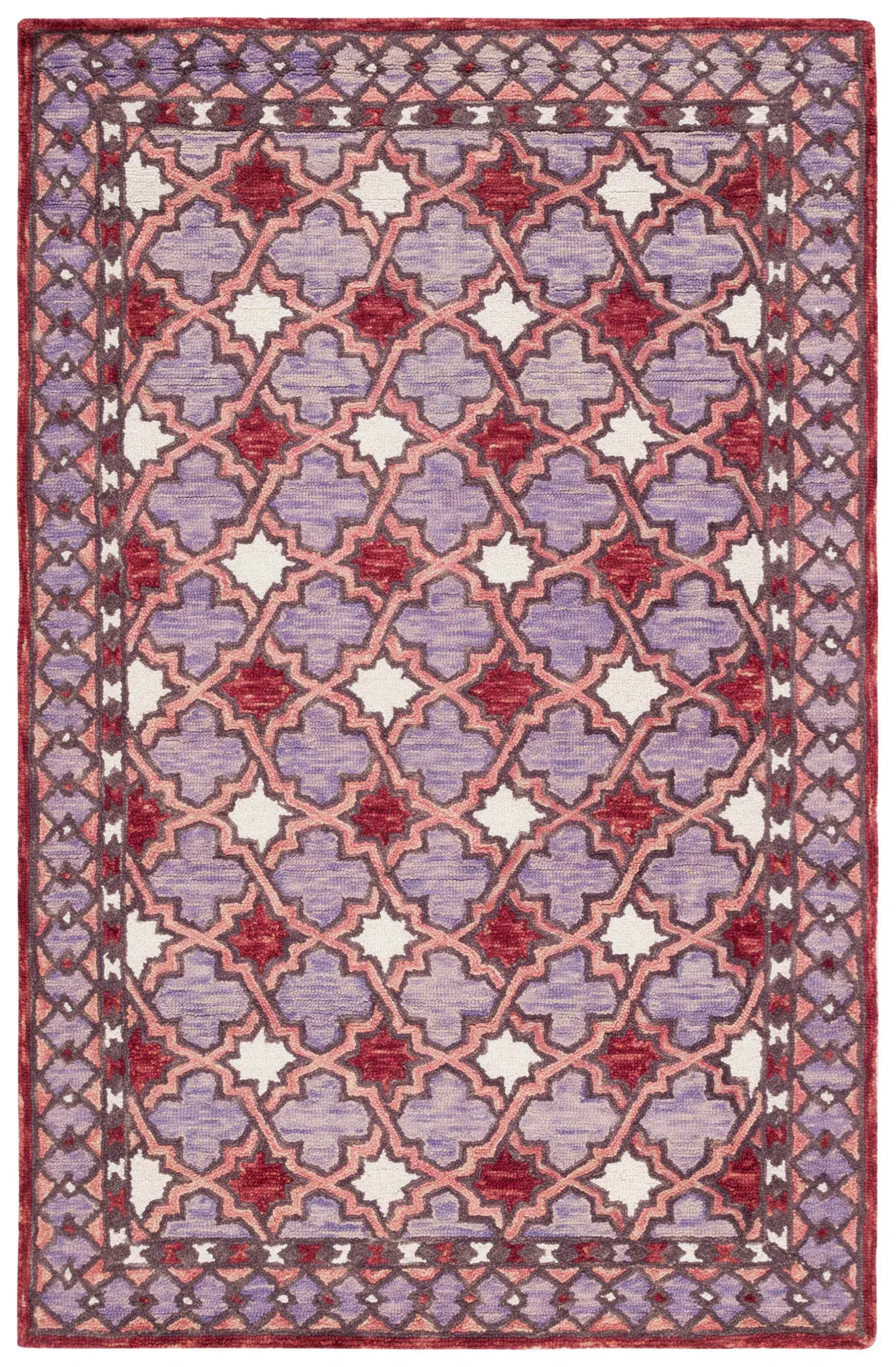 Aspen Trellis Bordered Hand-Tufted Wool Rug