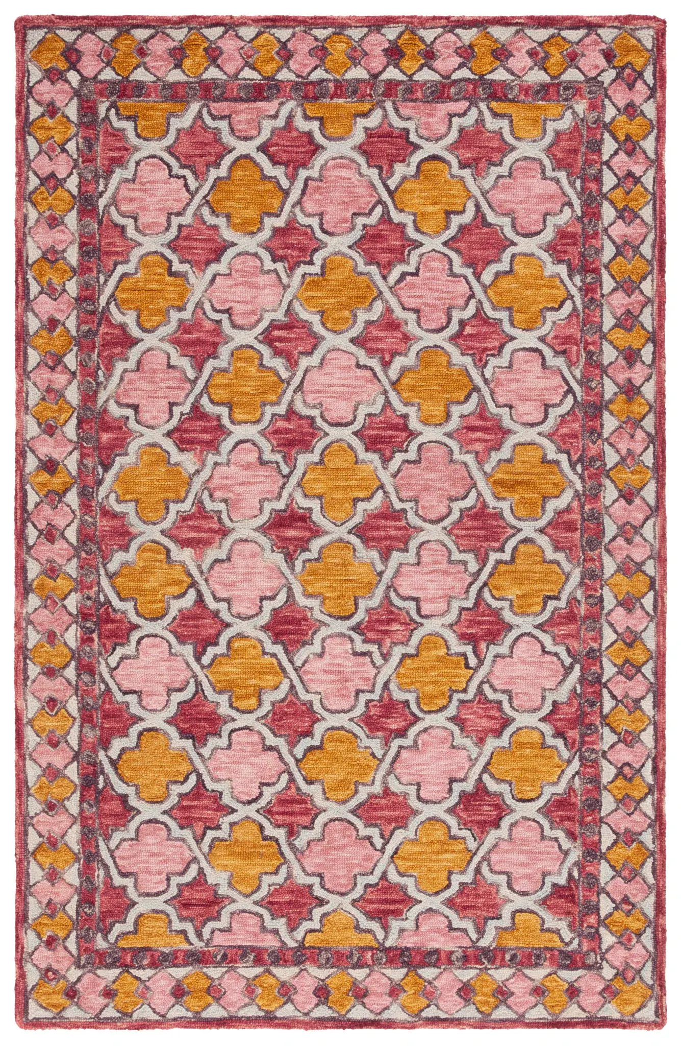 Aspen Trellis Bordered Hand-Tufted Wool Rug