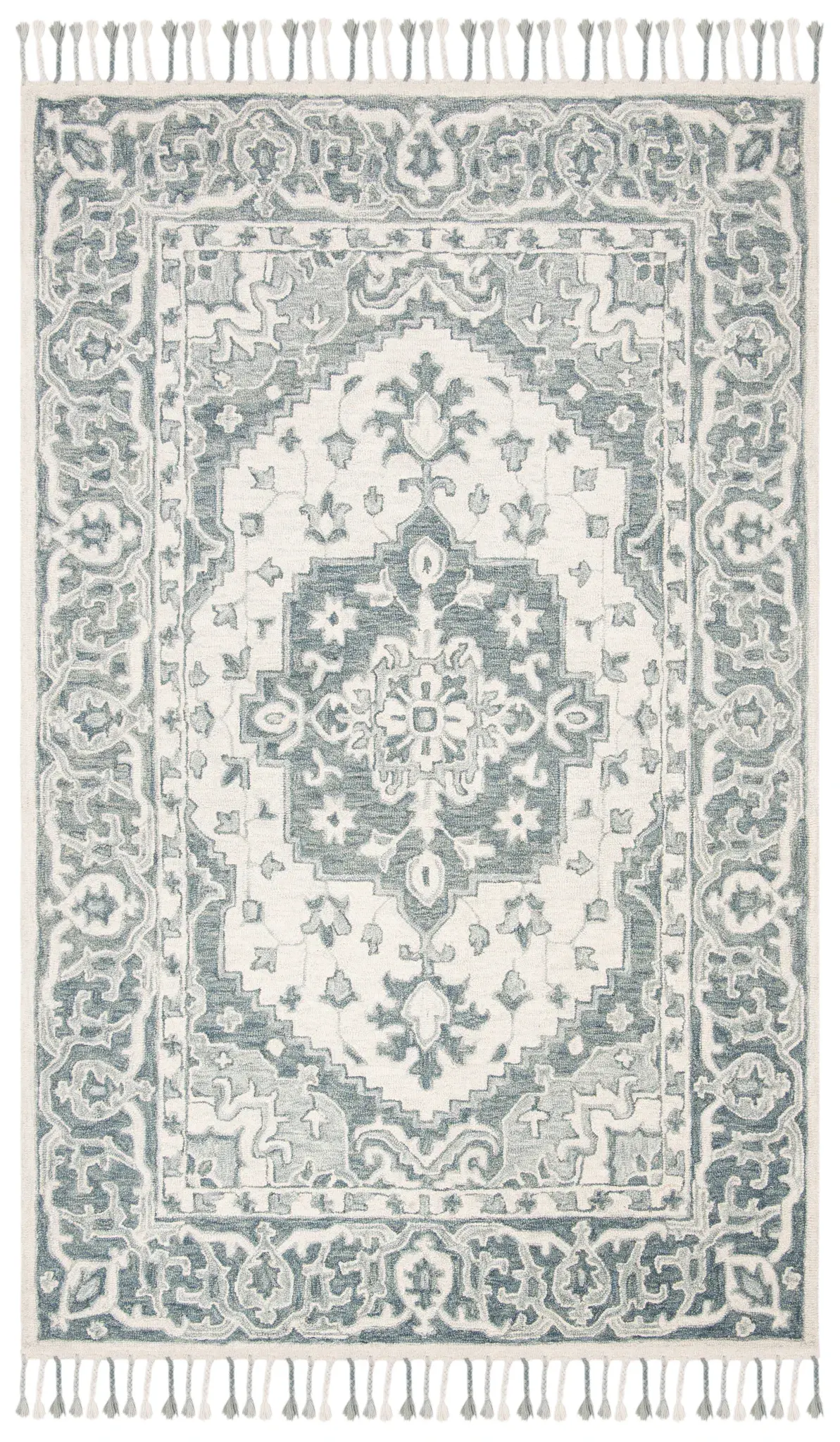 Aspen Traditional Stepped Medallion Hand-Tufted Wool Rug