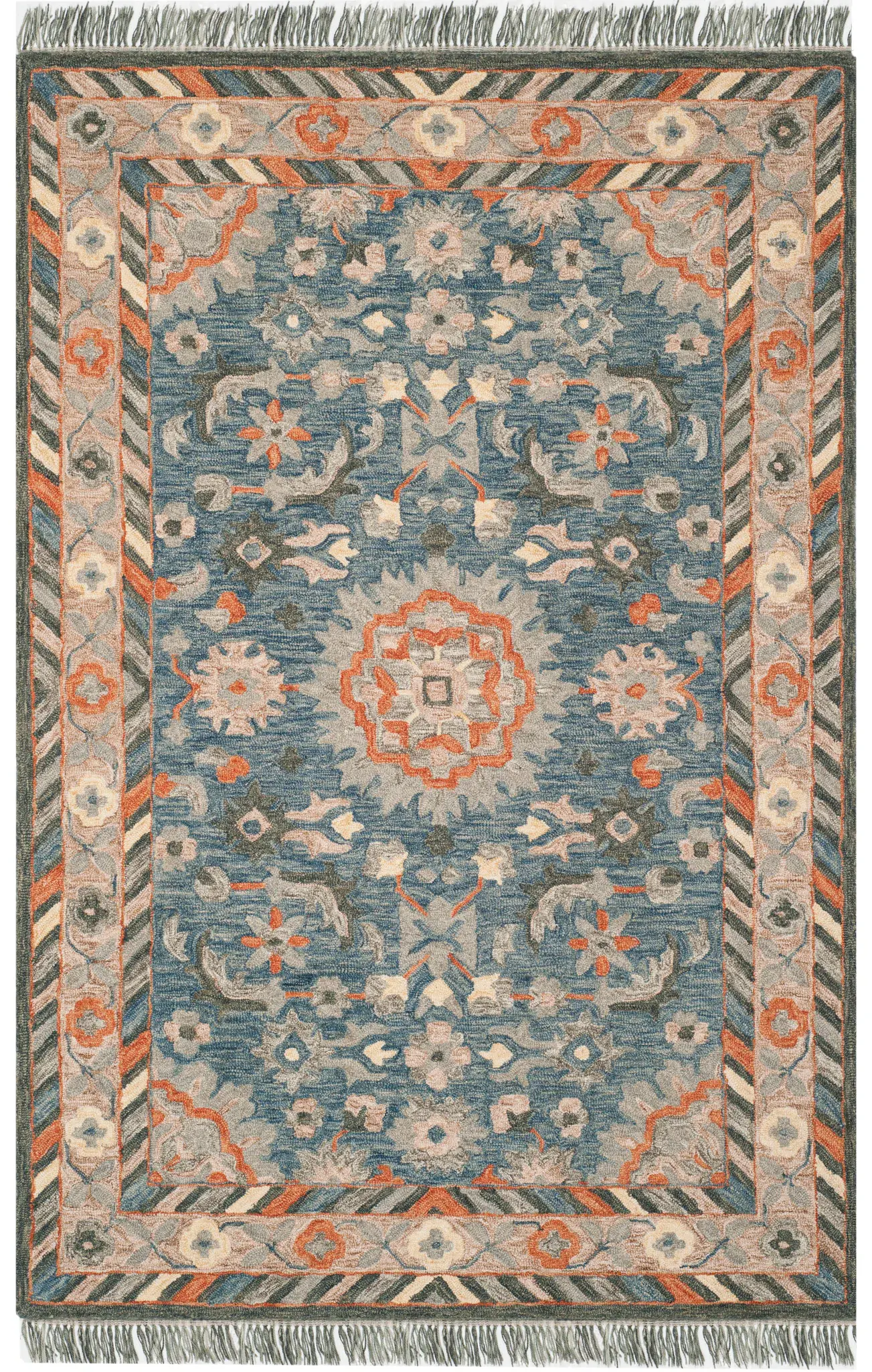 Aspen Floral Rosette Hand-Tufted Wool Rug