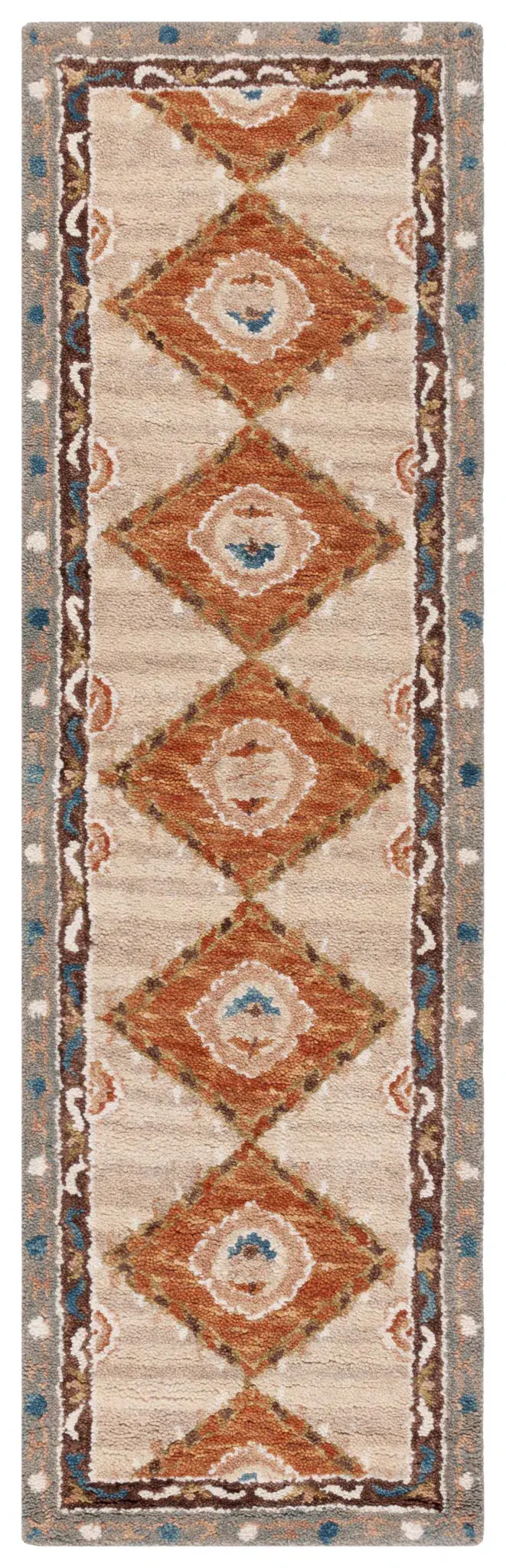 Aspen Diamond Trellis Bordered Hand-Tufted Wool Rug
