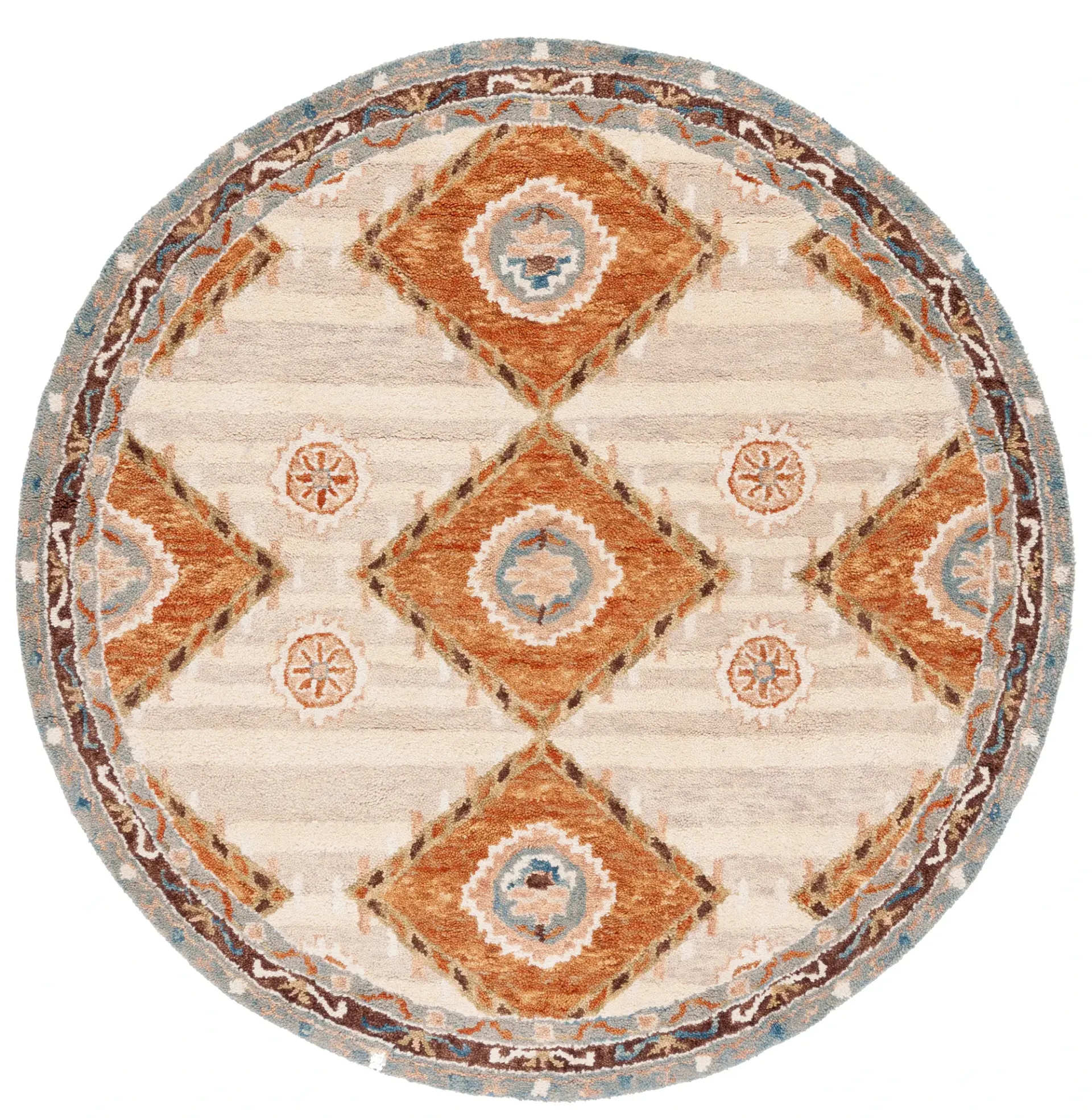 Aspen Diamond Trellis Bordered Hand-Tufted Wool Rug