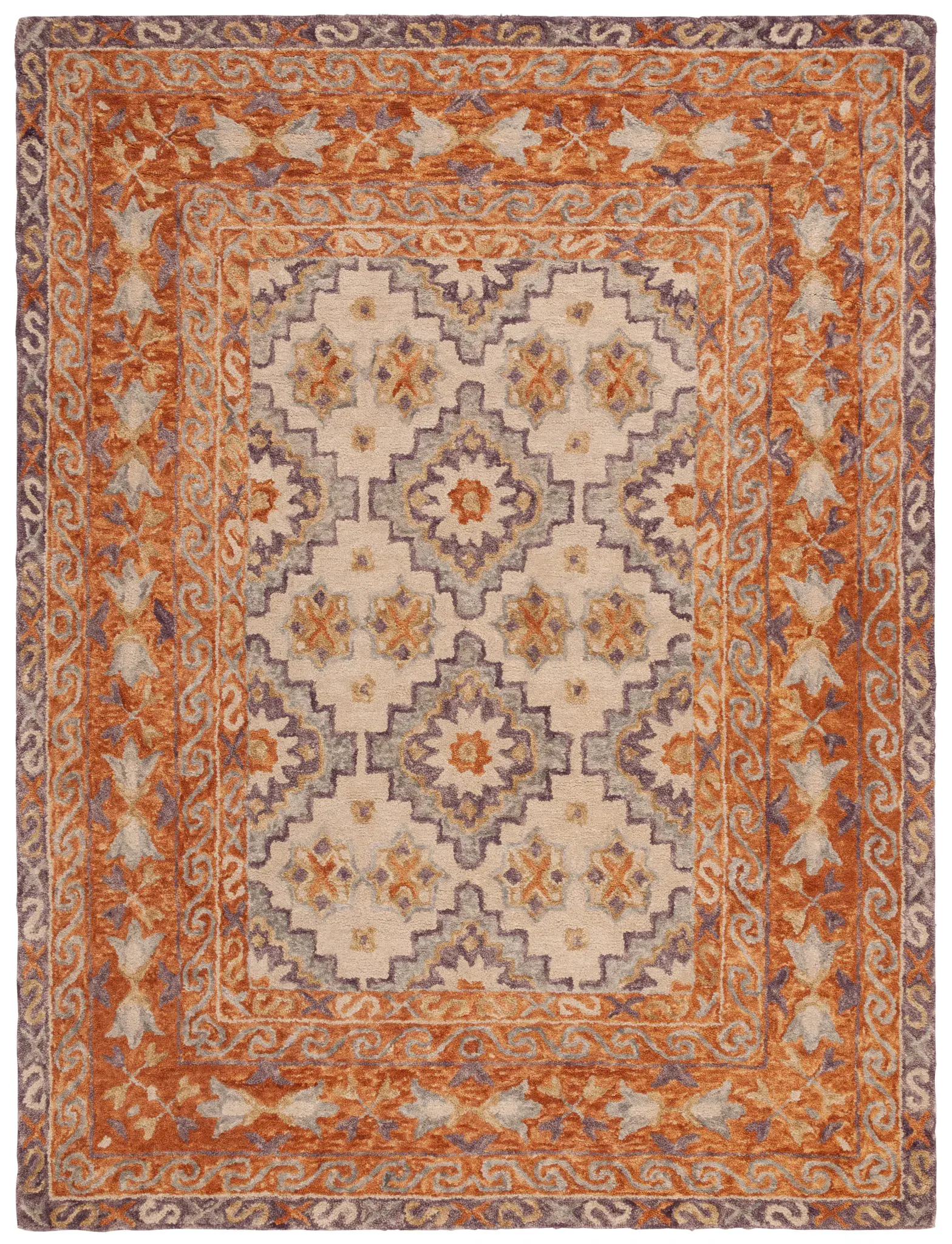 Aspen Stepped Trellis Hand-Tufted Wool Rug