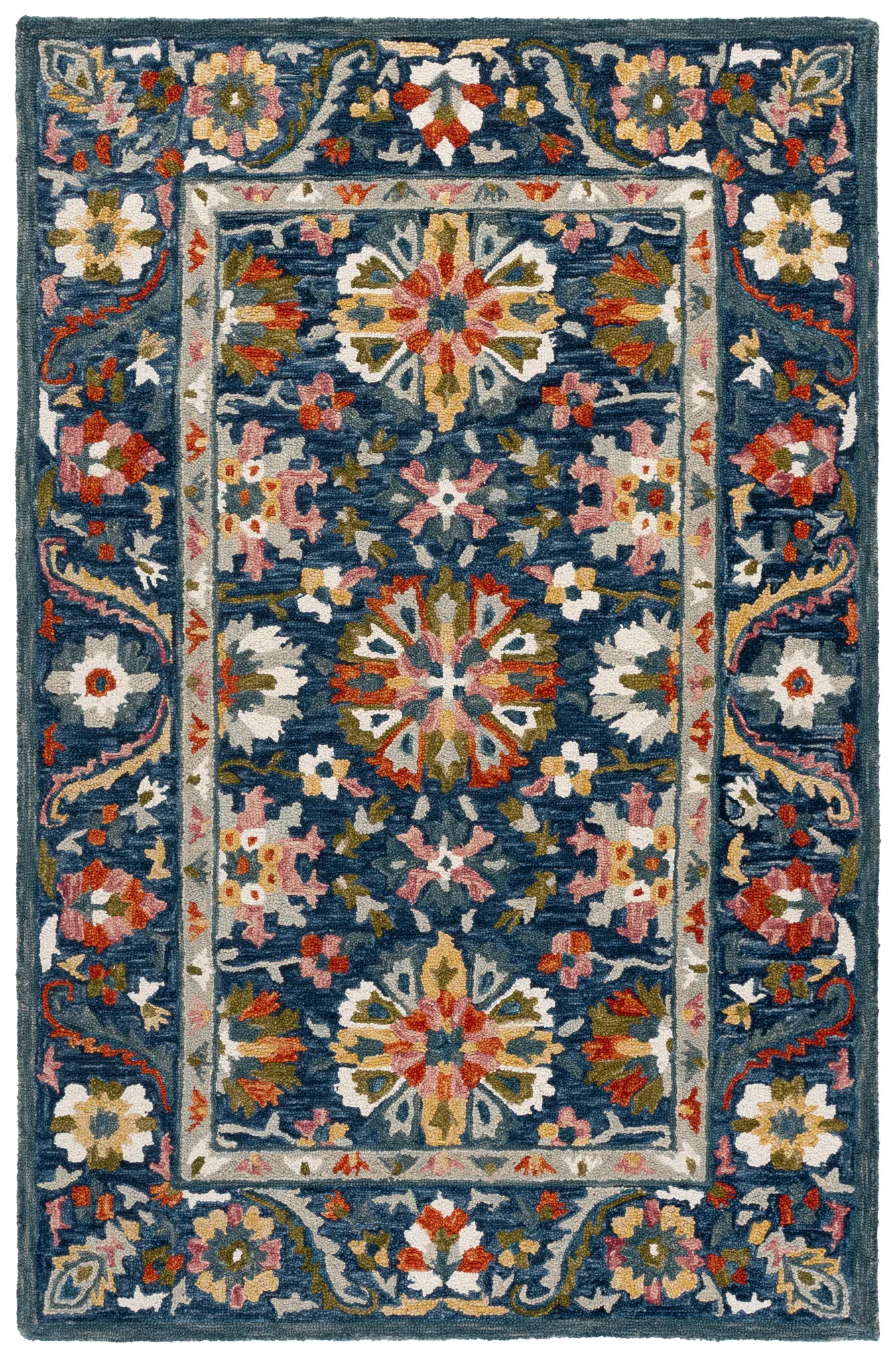 Aspen Square Floral Hand-Tufted Wool Rug