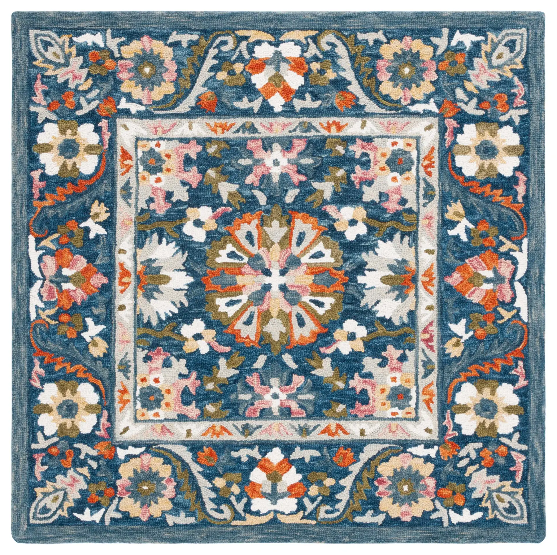 Aspen Square Floral Hand-Tufted Wool Rug
