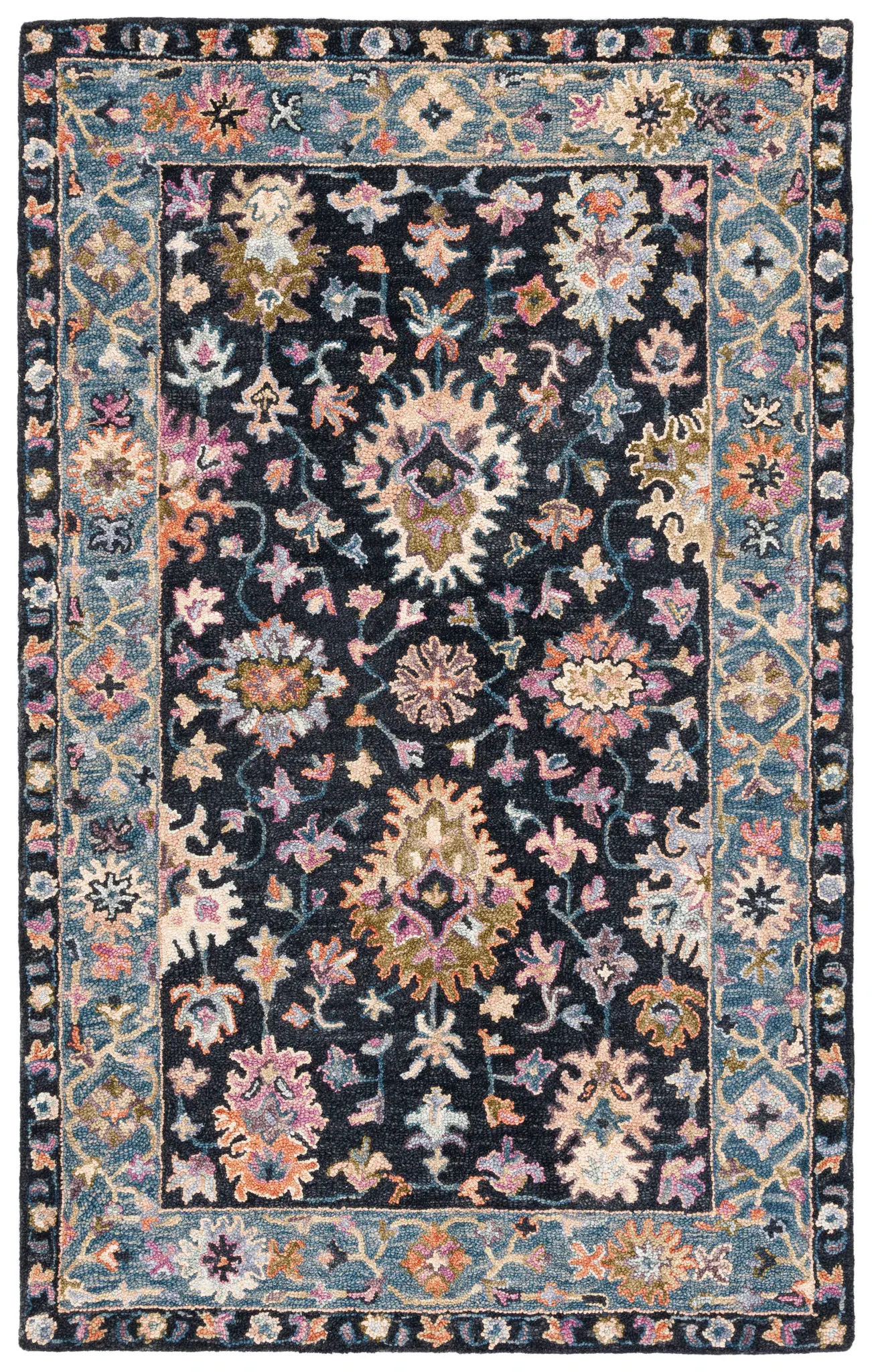 Aspen Palmette Border Hand-Tufted Wool Rug