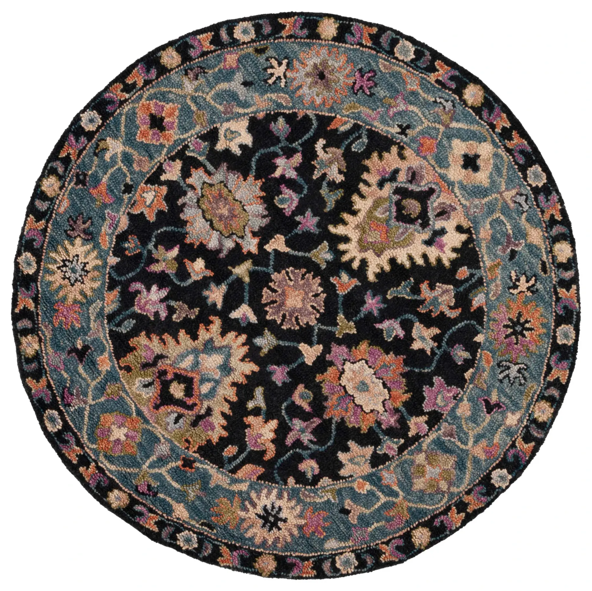 Aspen Palmette Border Hand-Tufted Wool Rug