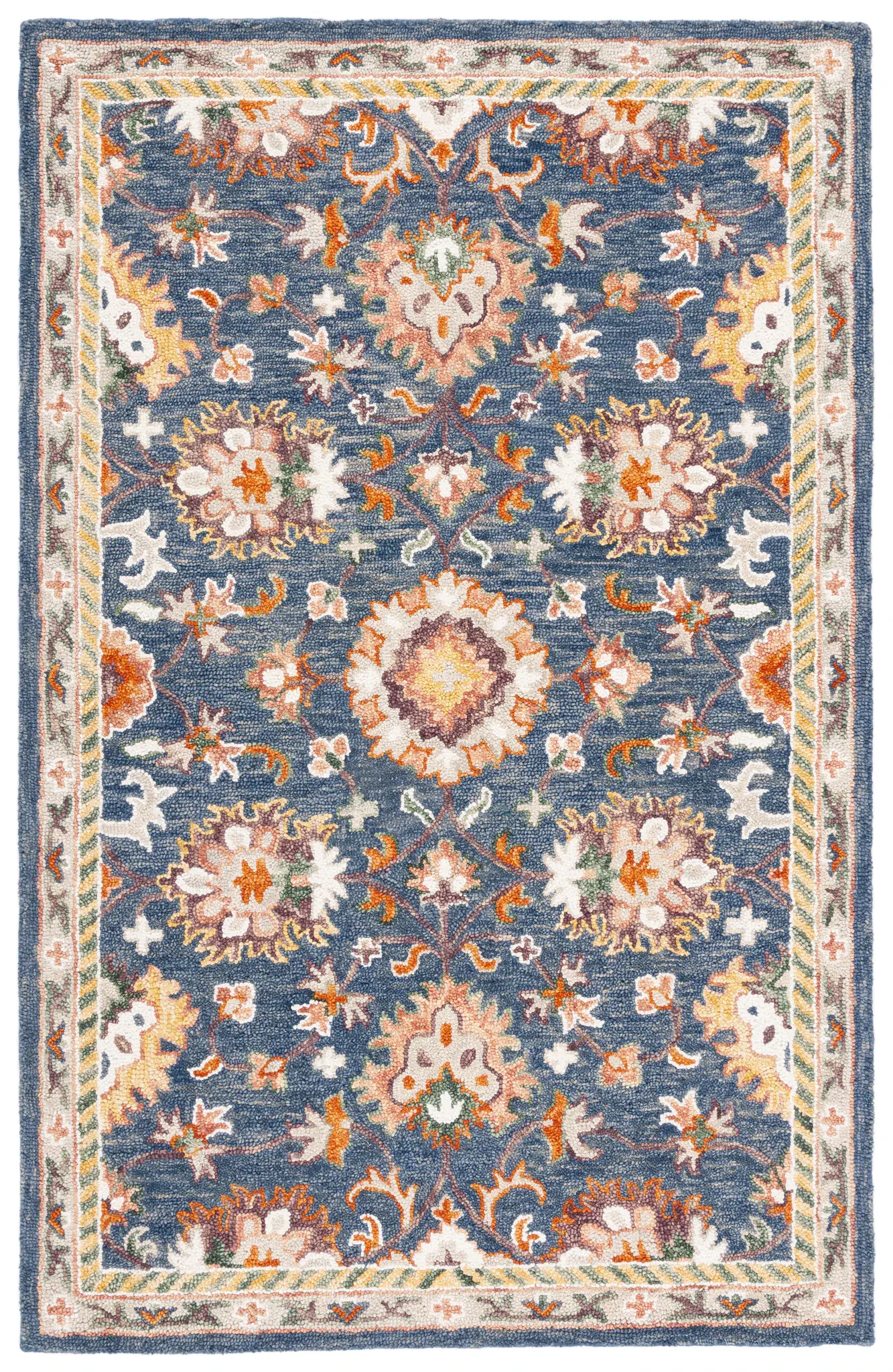 Aspen Floral Palmette Hand-Tufted Wool Rug