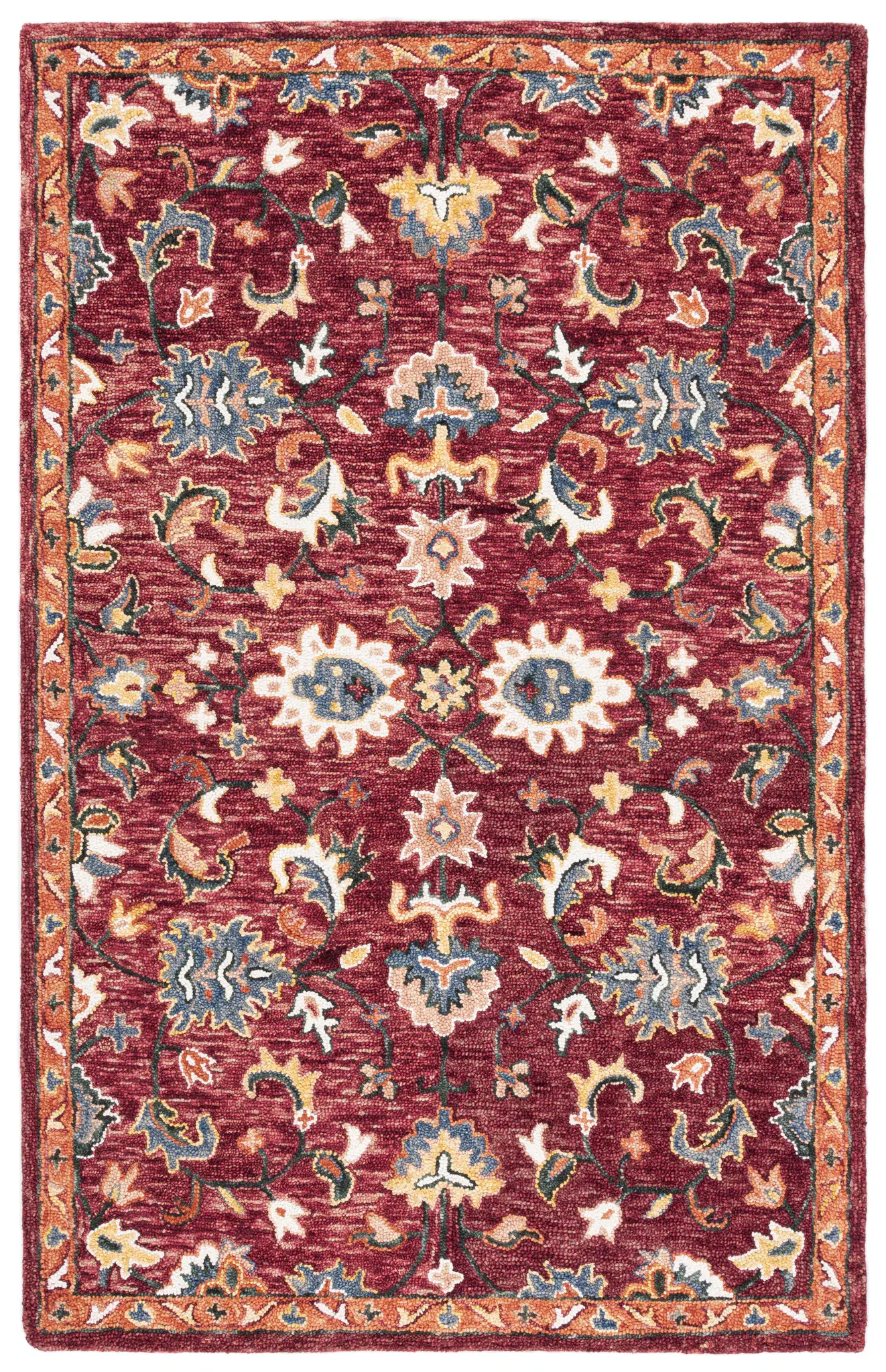Aspen Botanical Rosette Hand-Tufted Wool Rug