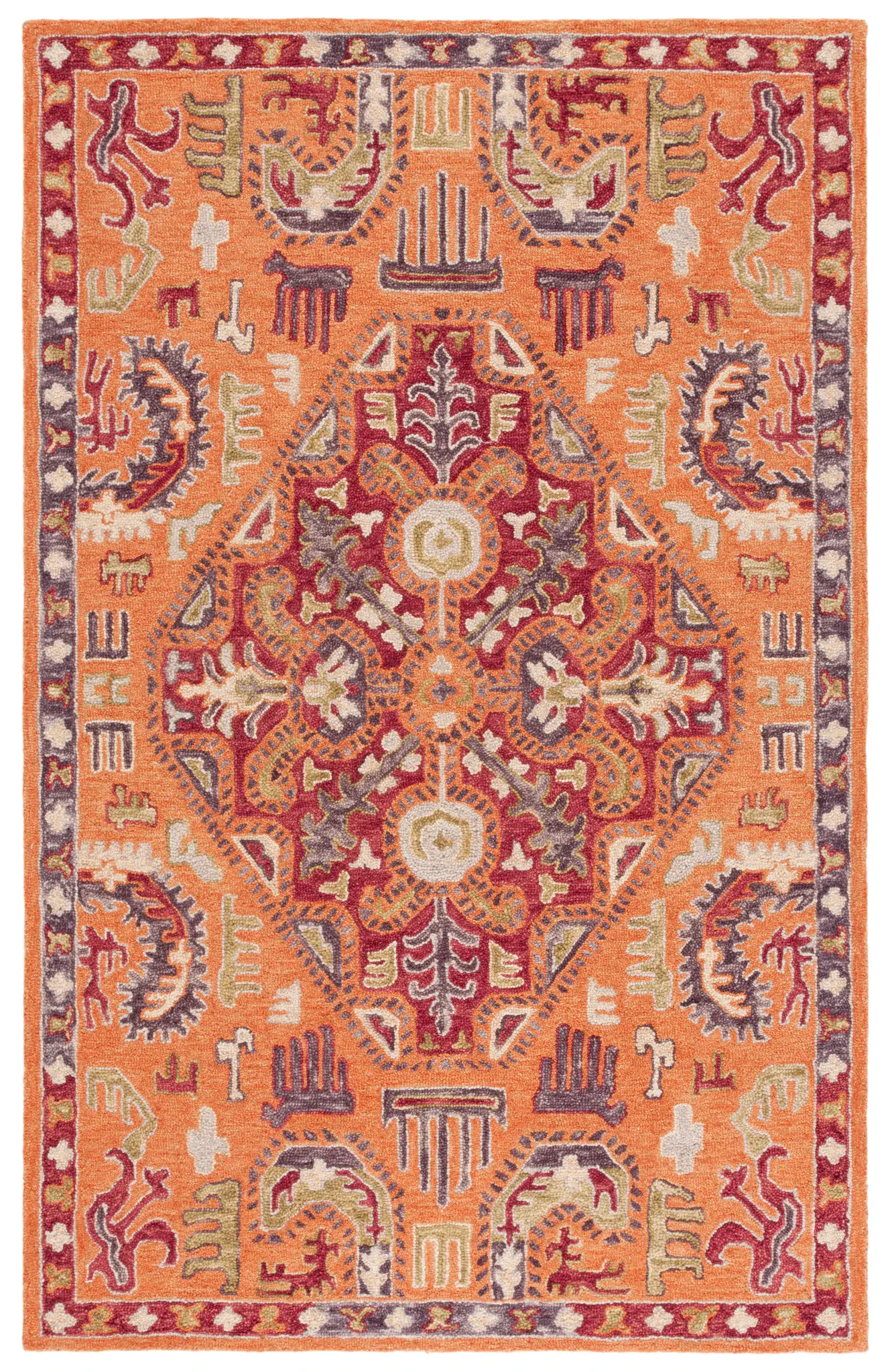 Aspen Tribal Diamond Medallion Hand-Tufted Wool Rug