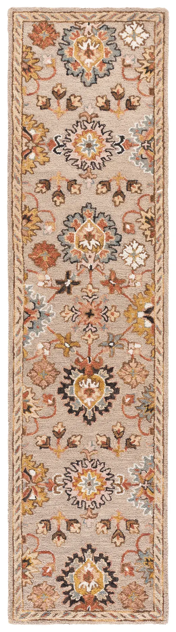 Aspen Palmette Bordered Hand-Tufted Wool Rug