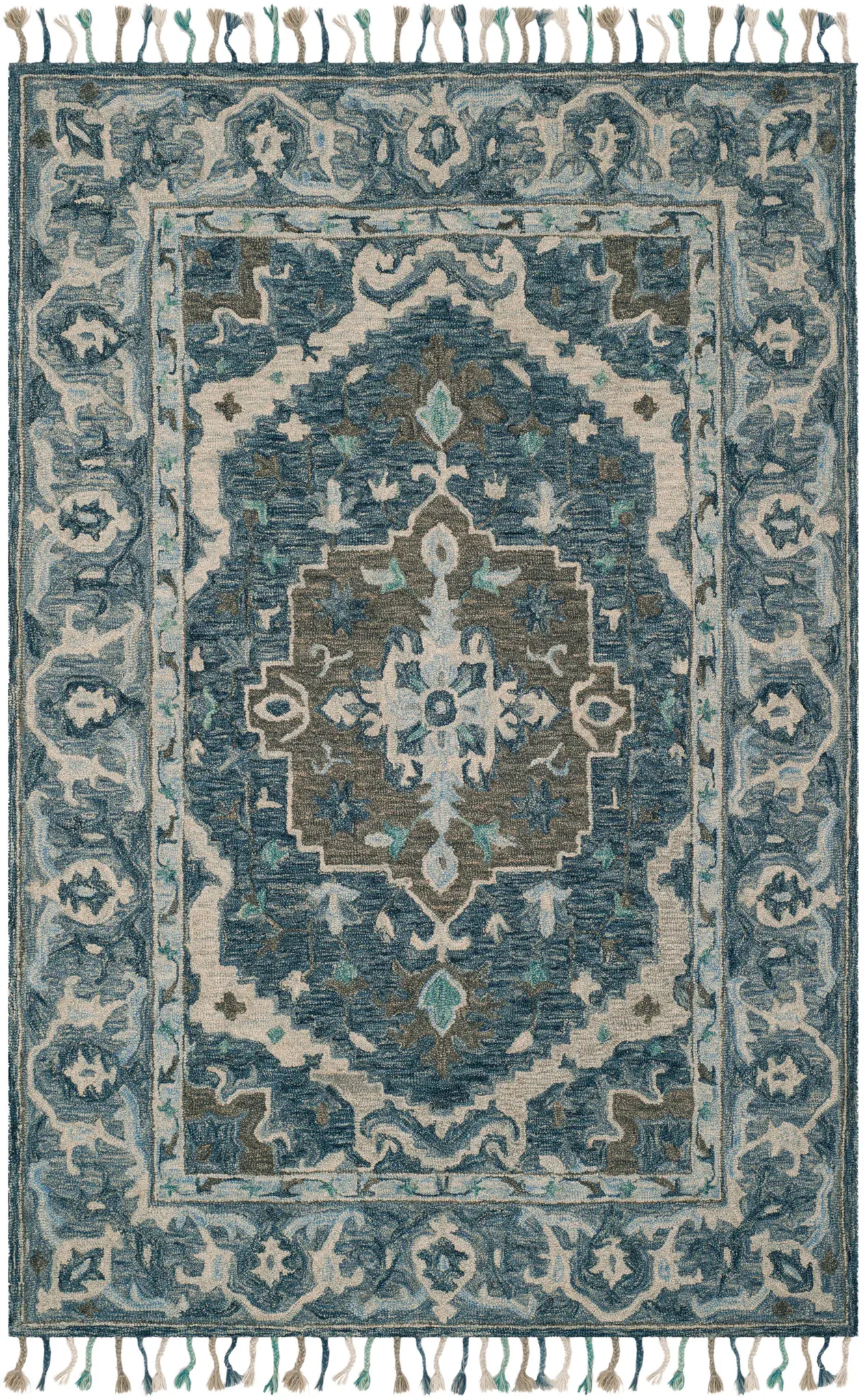 Aspen Traditional Palmette Medallion Hand-Tufted Wool Rug