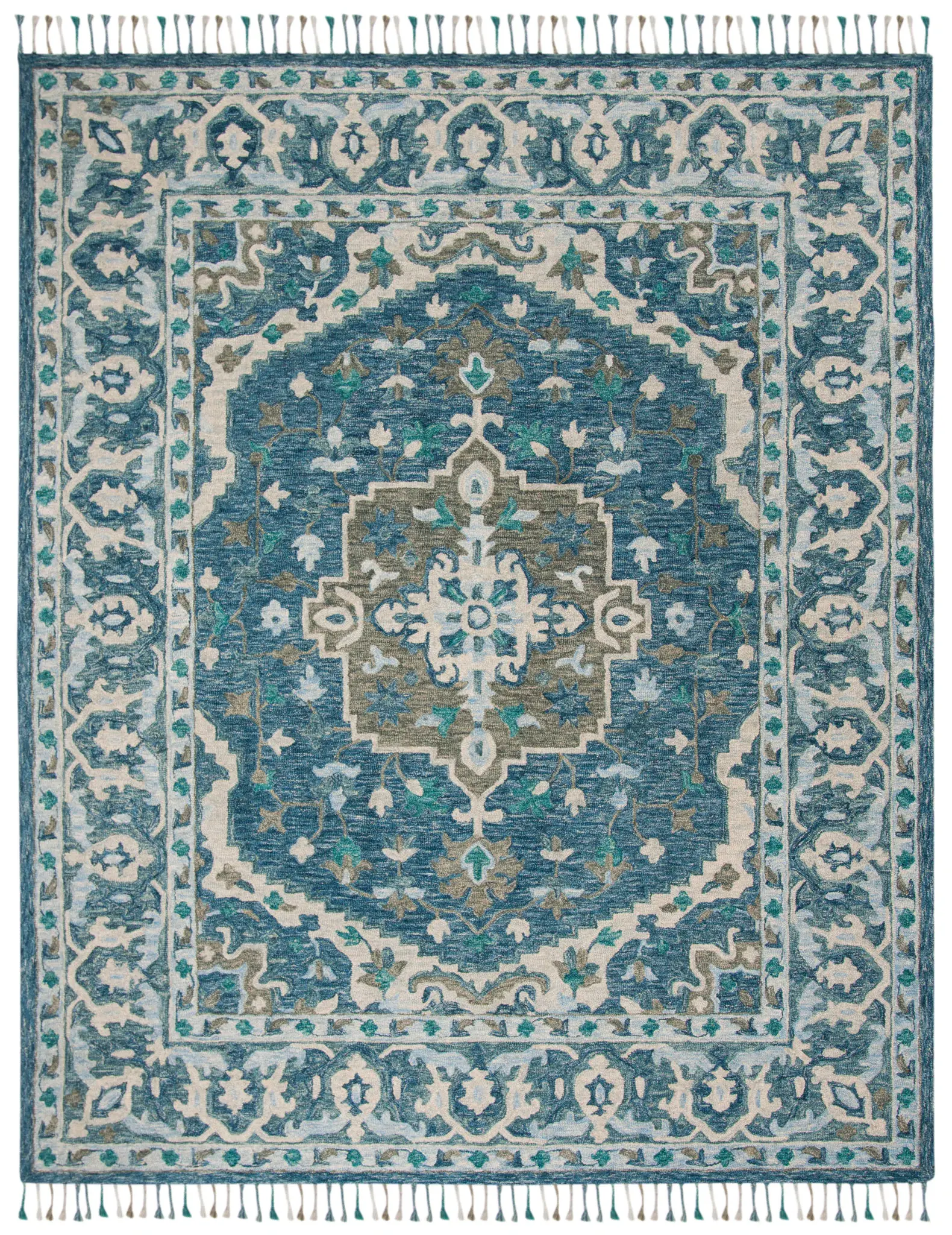 Aspen Traditional Palmette Medallion Hand-Tufted Wool Rug