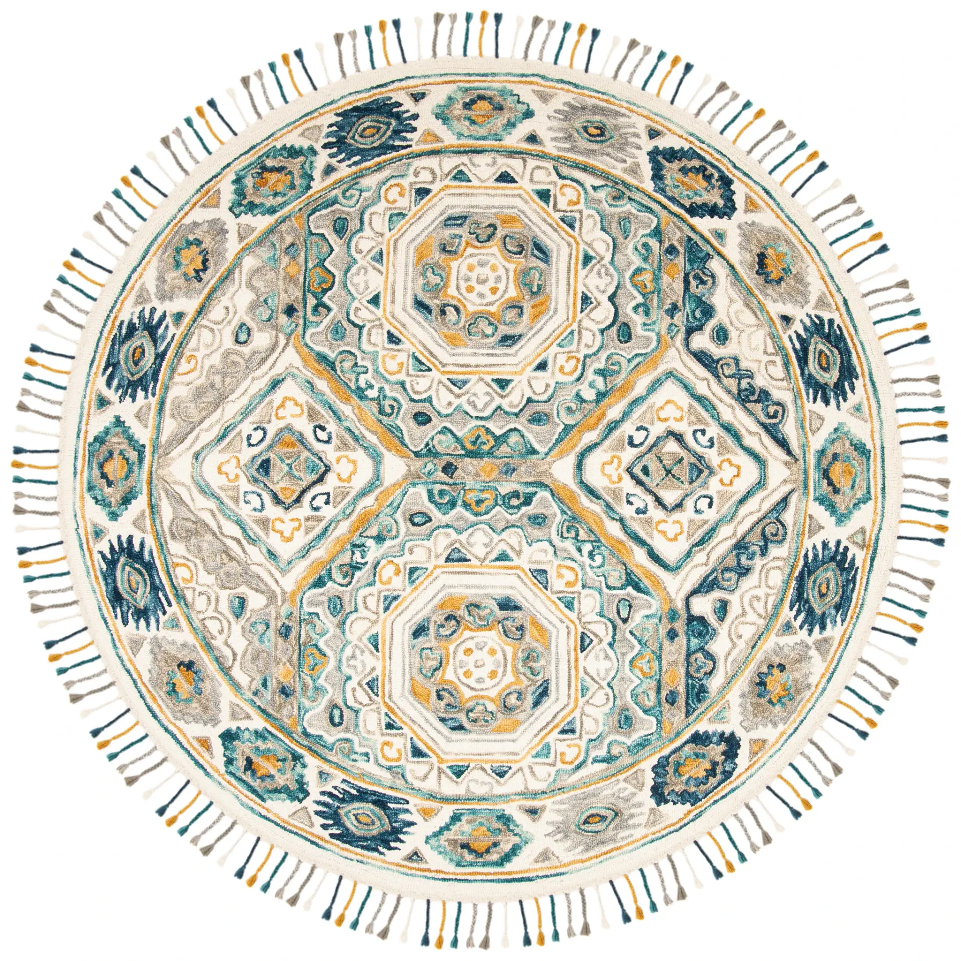 Aspen Medallion Diamond Hand-Tufted Wool Rug