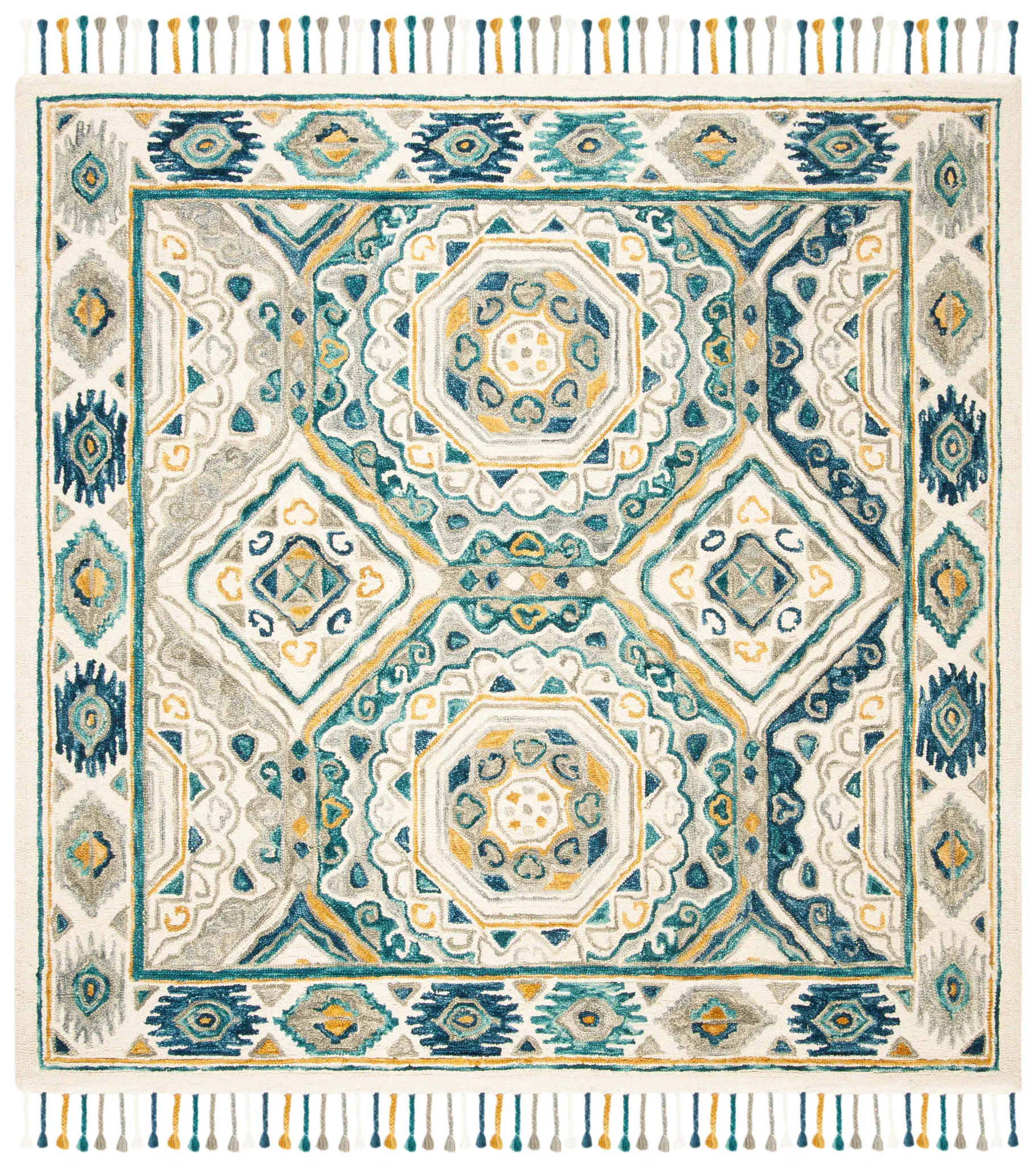Aspen Medallion Diamond Hand-Tufted Wool Rug