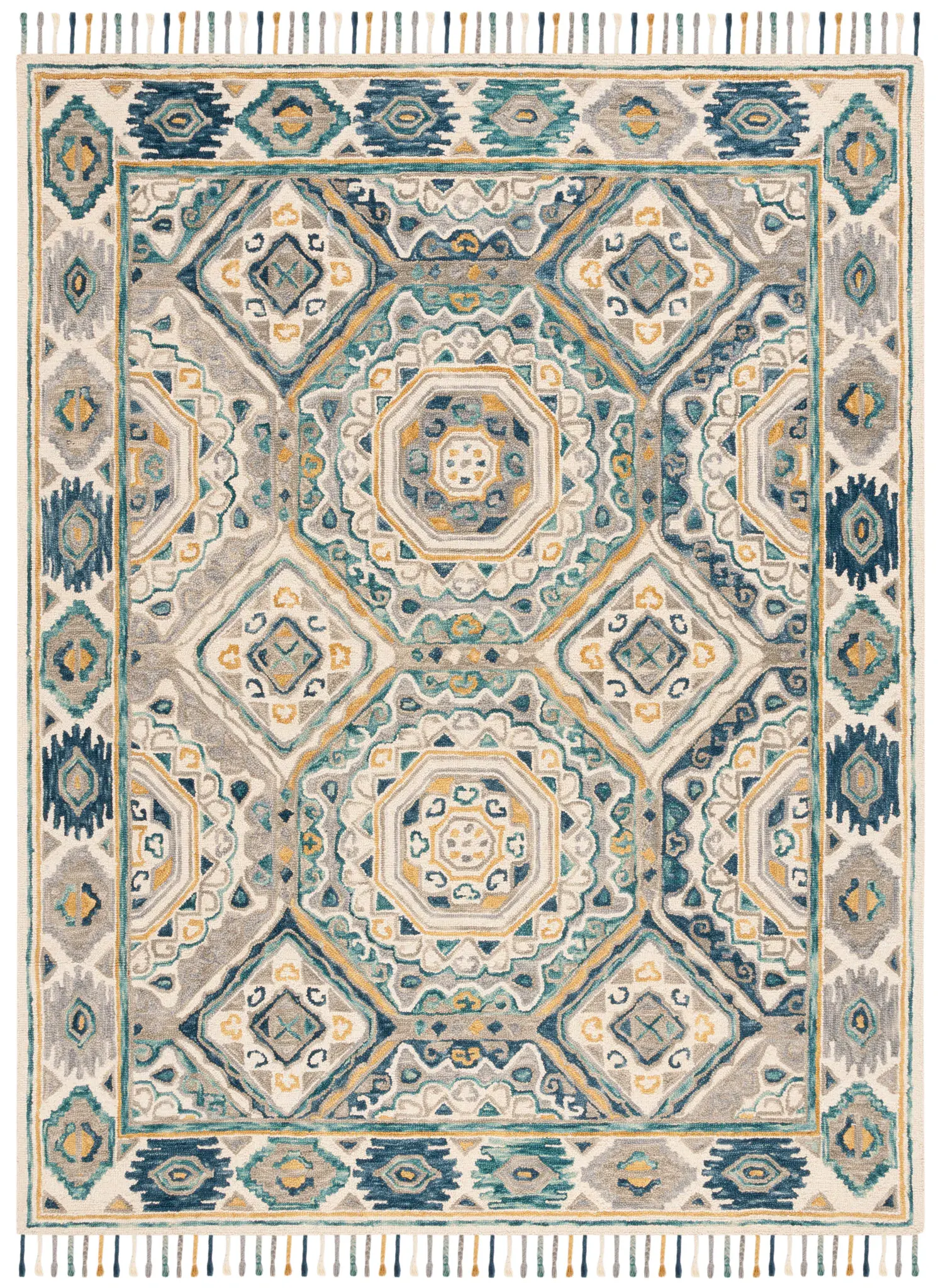 Aspen Medallion Diamond Hand-Tufted Wool Rug