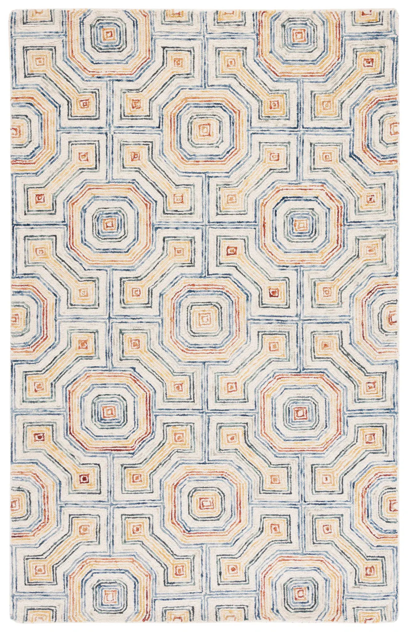 Aspen Concentric Tile Hand-Tufted Wool Rug
