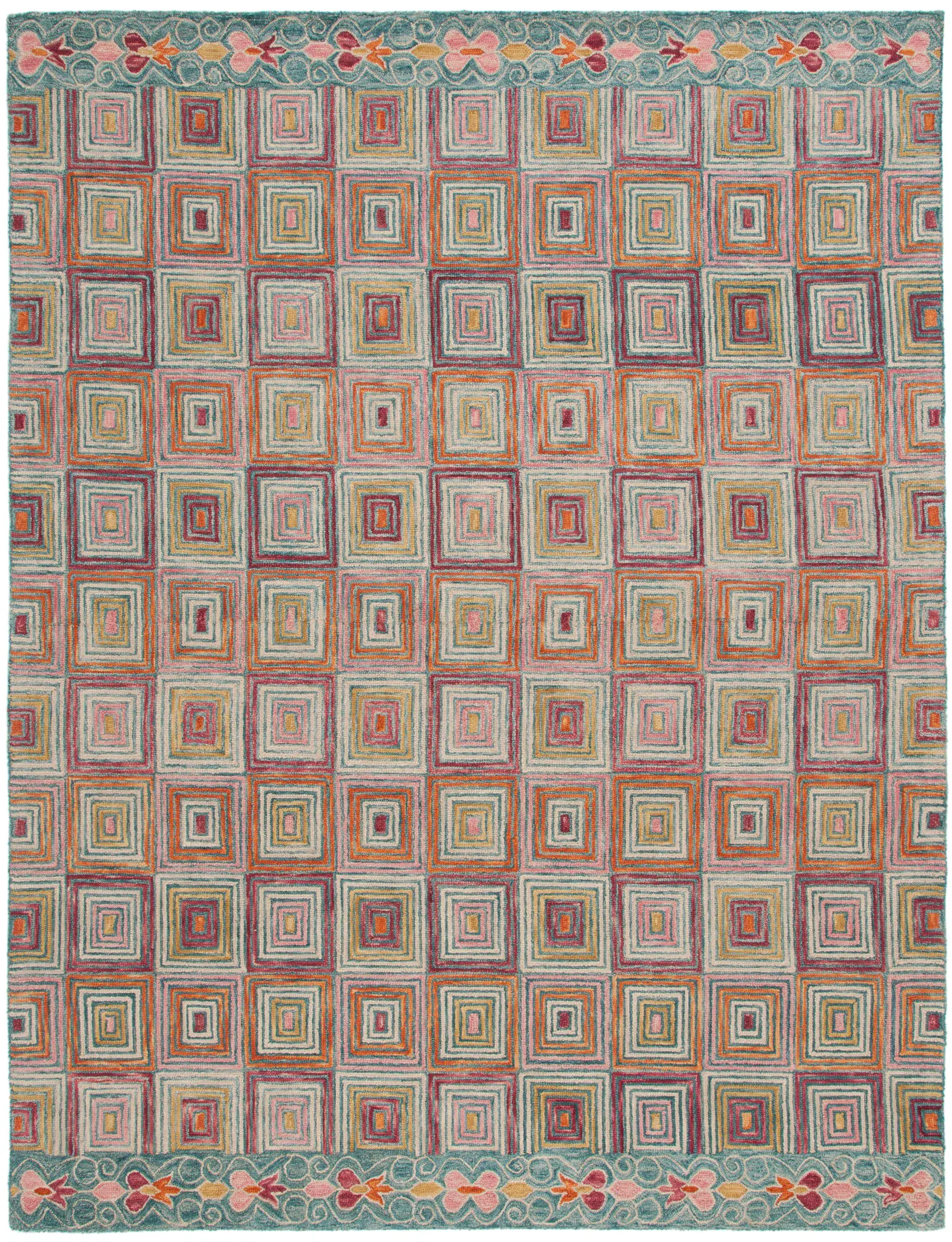 Aspen Concentric Square Hand-Tufted Wool Rug
