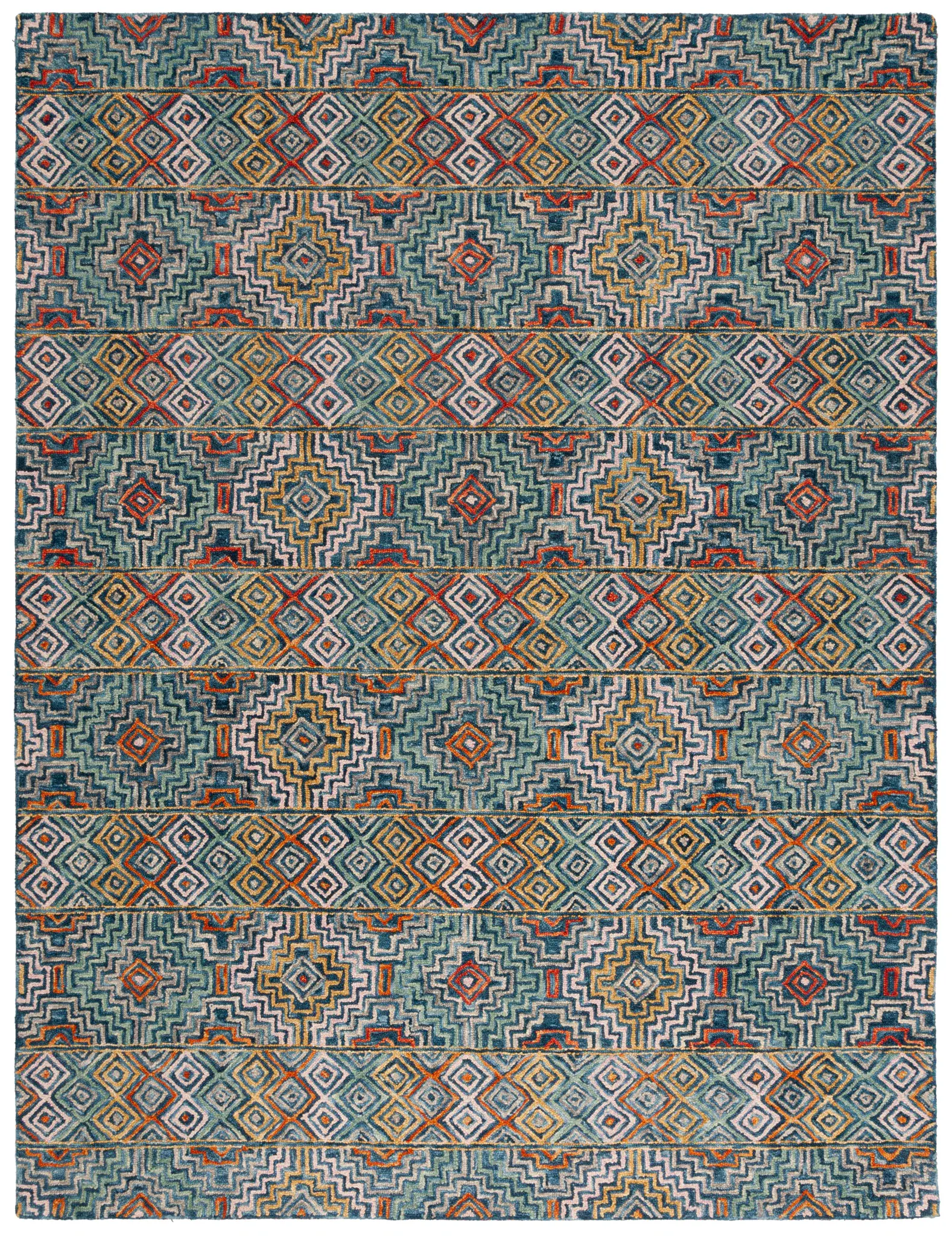 Aspen Banded Geometric Hand-Tufted Wool Rug