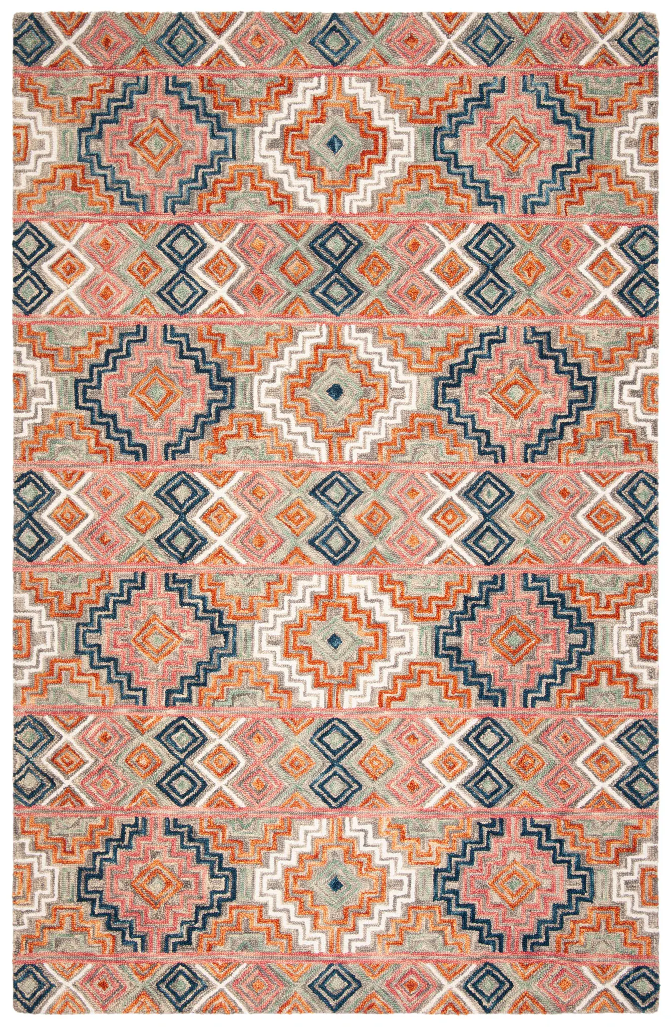 Aspen Banded Diamond Hand-Tufted Wool Rug