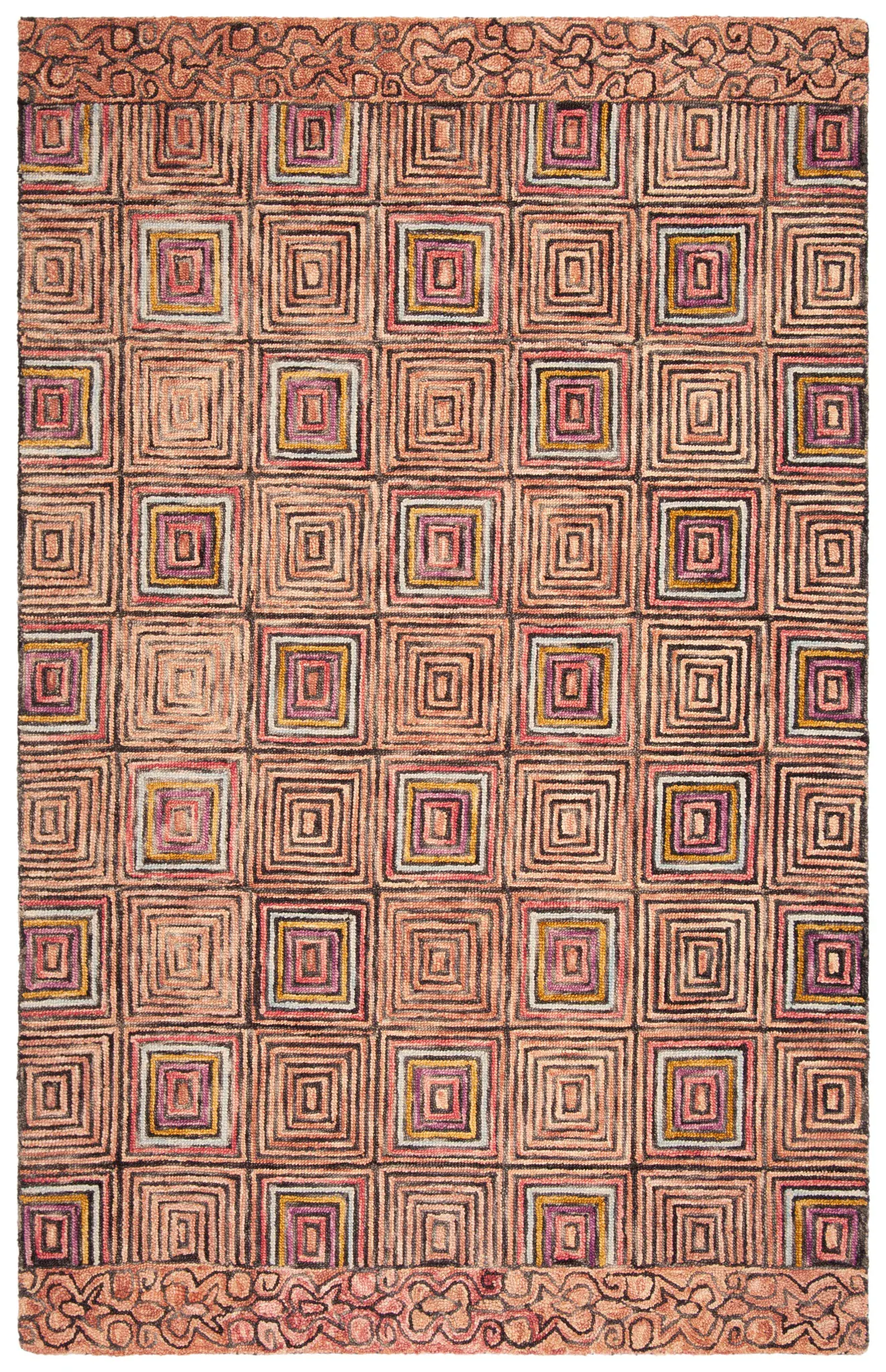 Aspen Concentric Squares Hand-Tufted Wool Rug