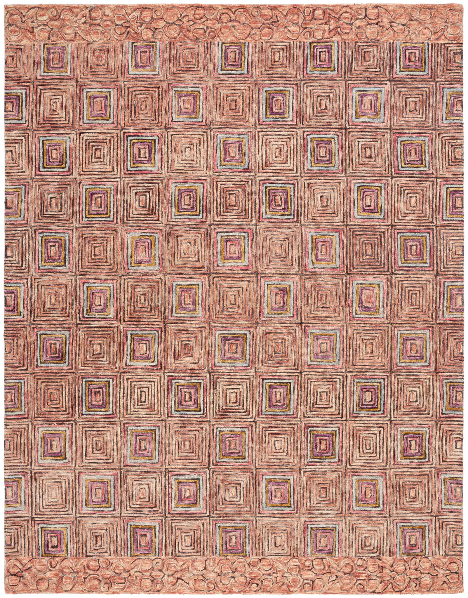 Aspen Concentric Squares Hand-Tufted Wool Rug