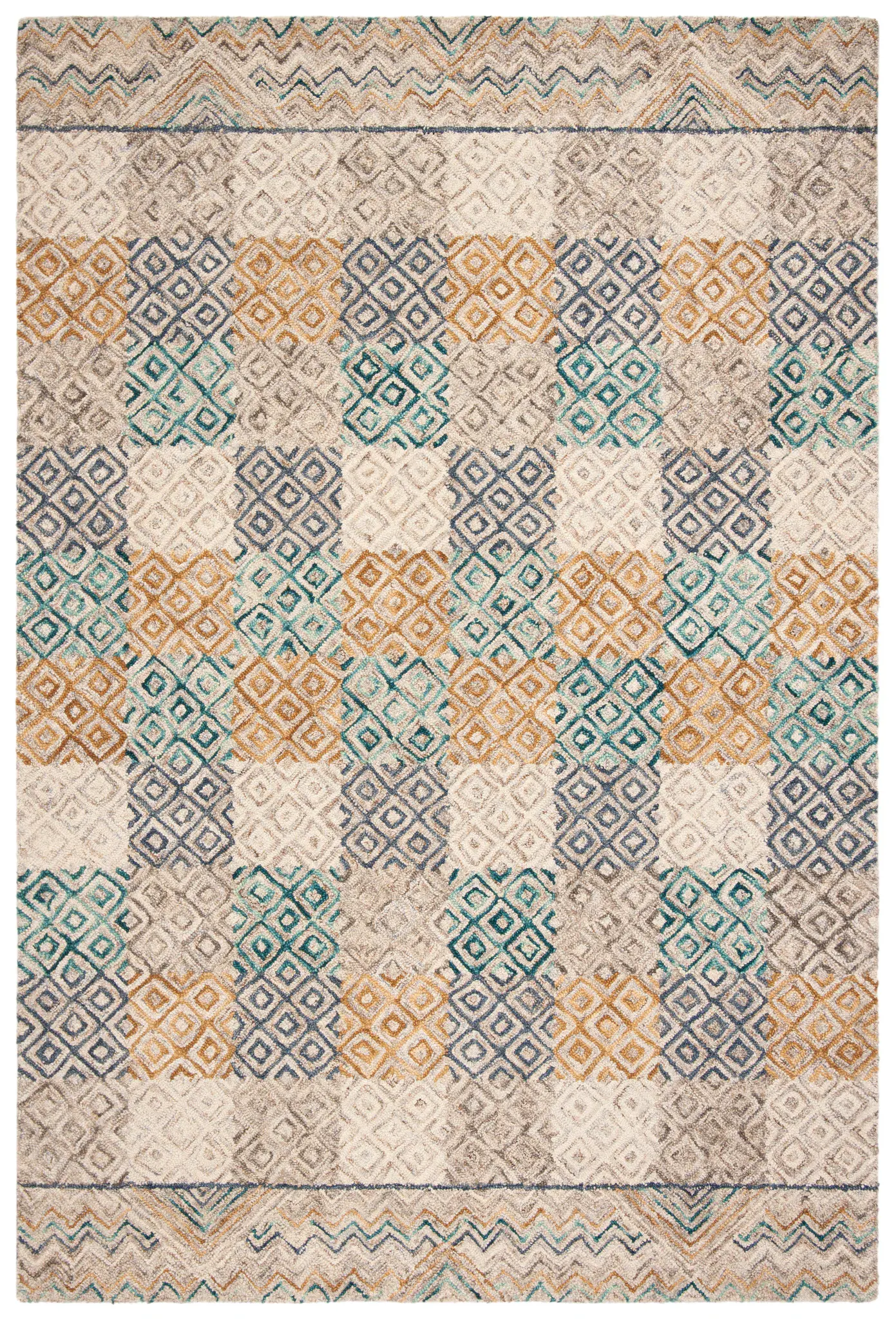 Aspen Check Diamond Hand-Tufted Wool Rug