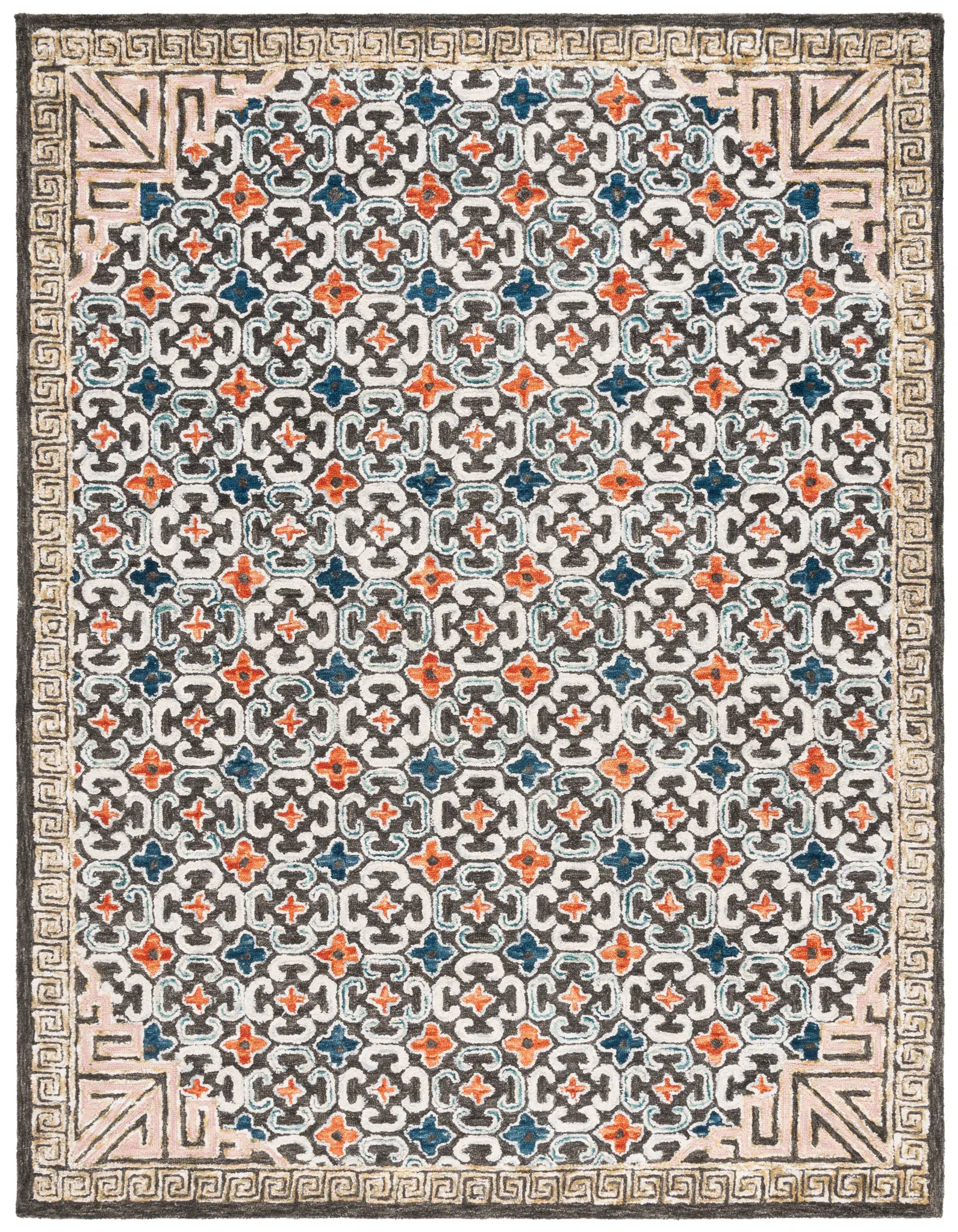 Aspen Greek Key Hand-Tufted Rug