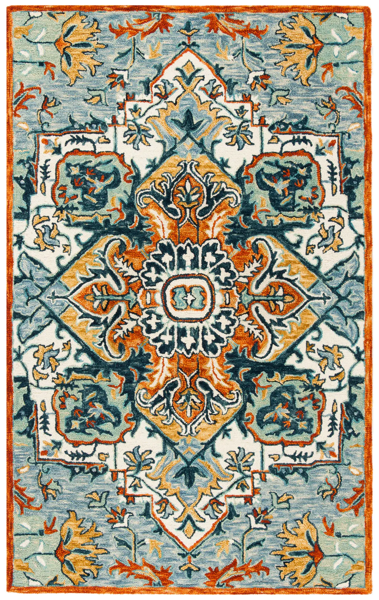 Aspen Floral Medallion Hand-Tufted Wool Rug