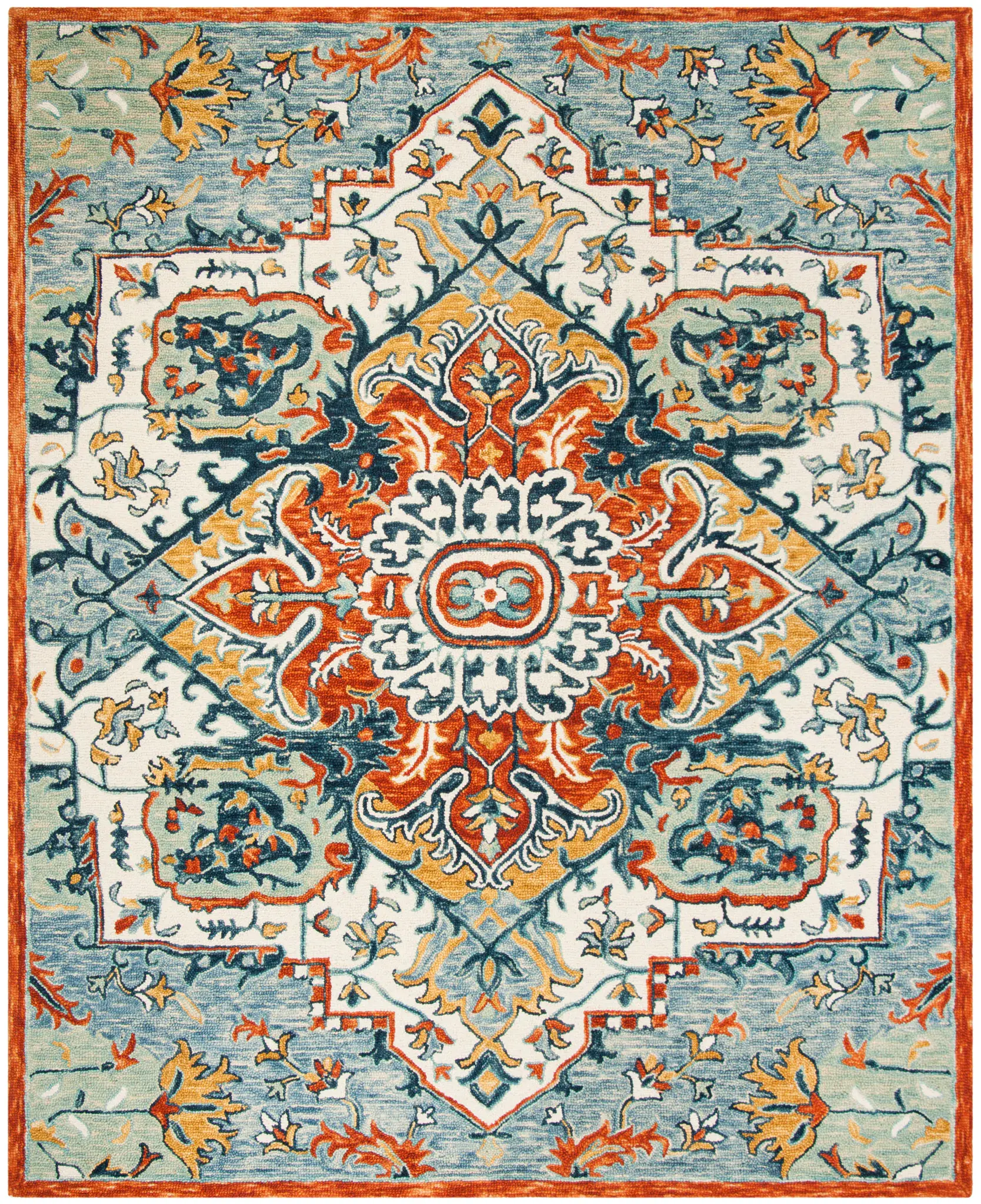 Aspen Floral Medallion Hand-Tufted Wool Rug