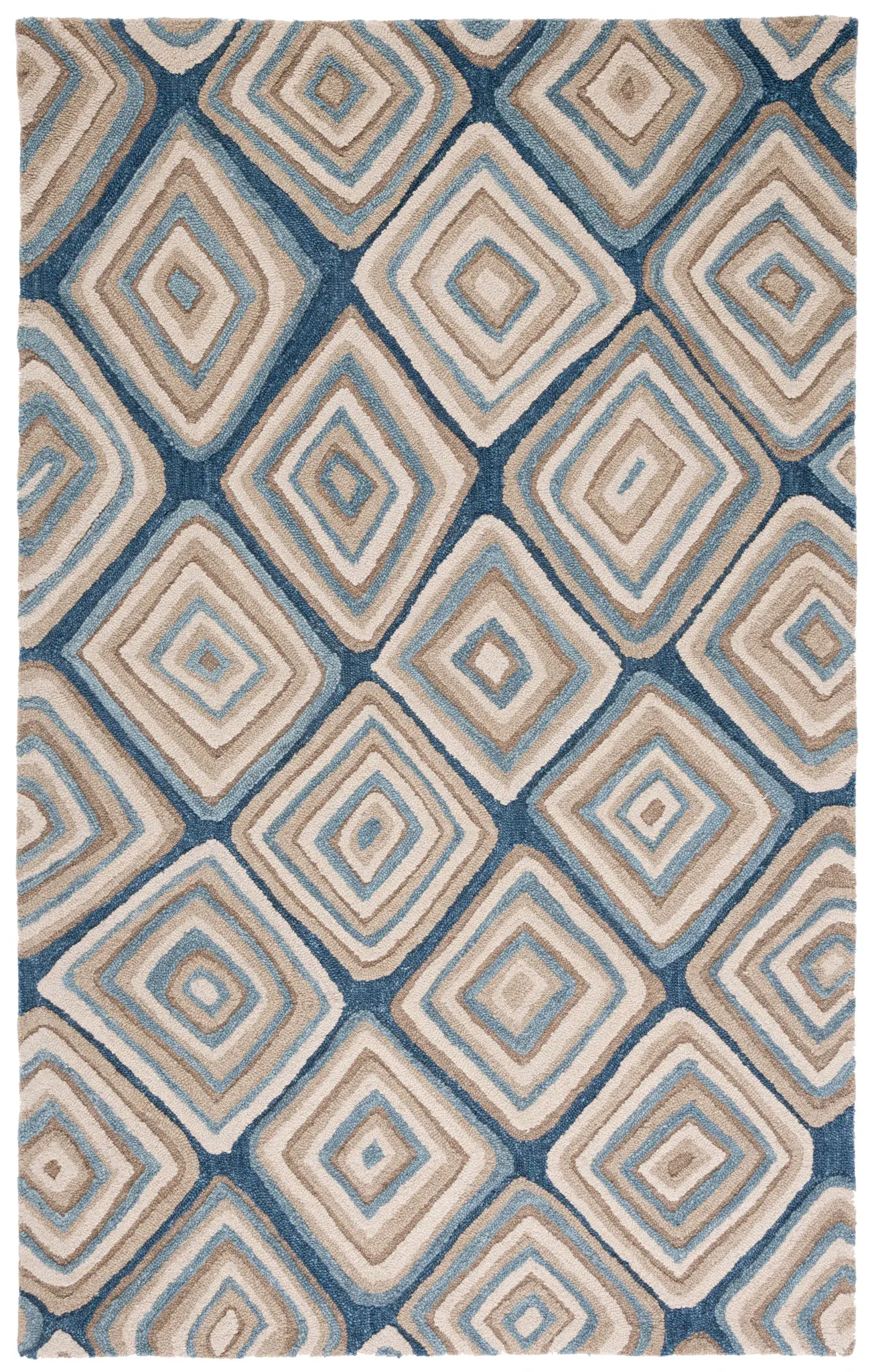 Aspen Concentric Diamond Allover Hand-Tufted Wool Rug