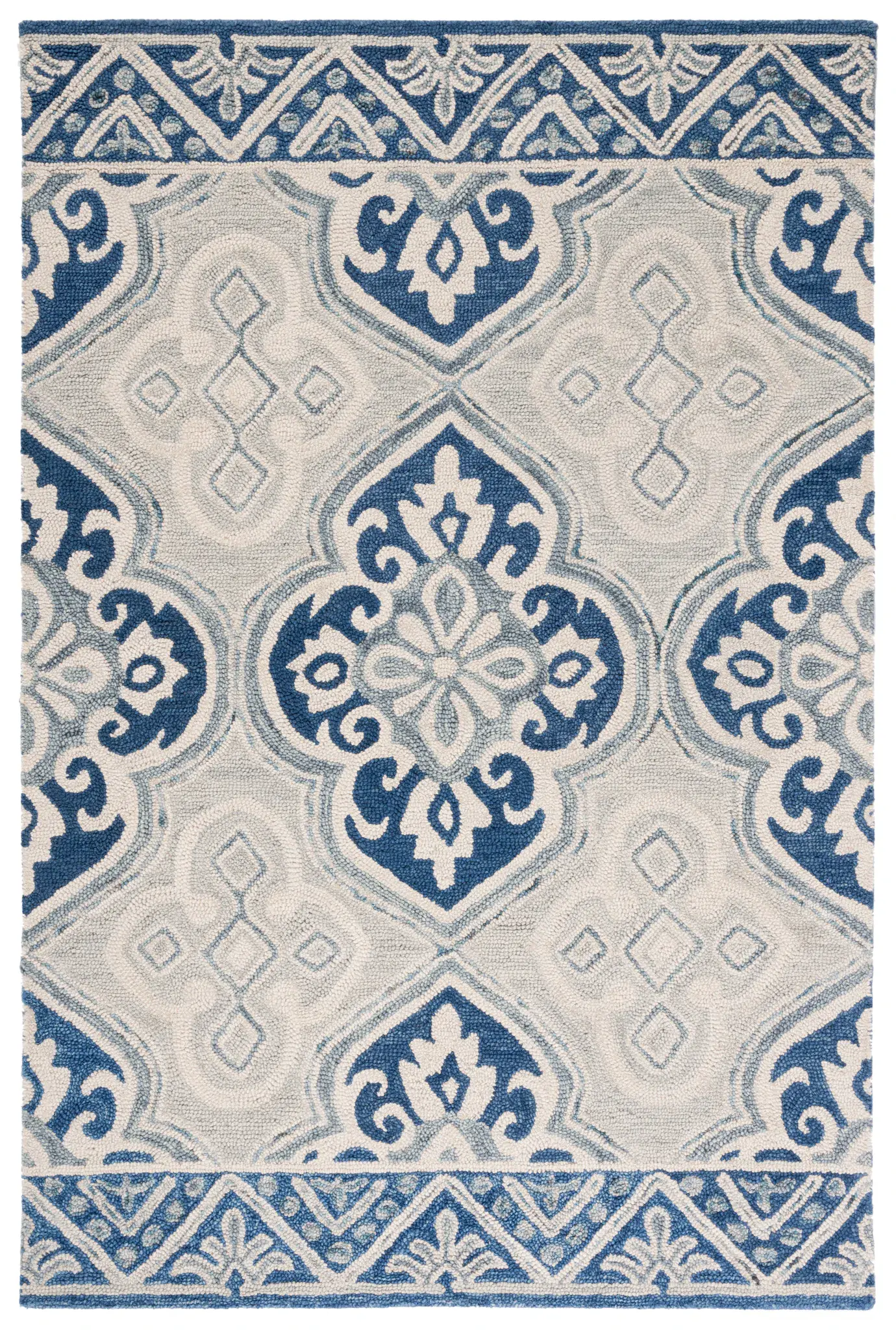 Aspen Clover Motif Hand-Tufted Wool Rug
