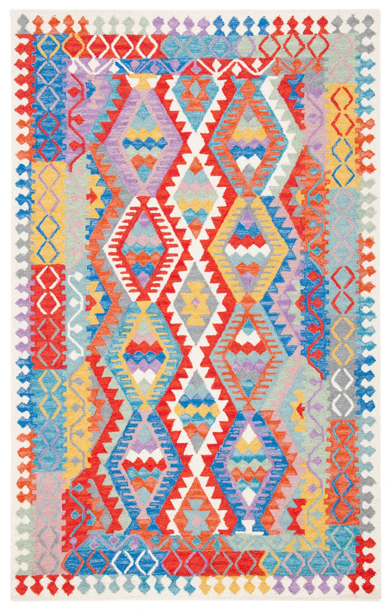 Aspen Serrated Diamond Hand-Tufted Wool Rug