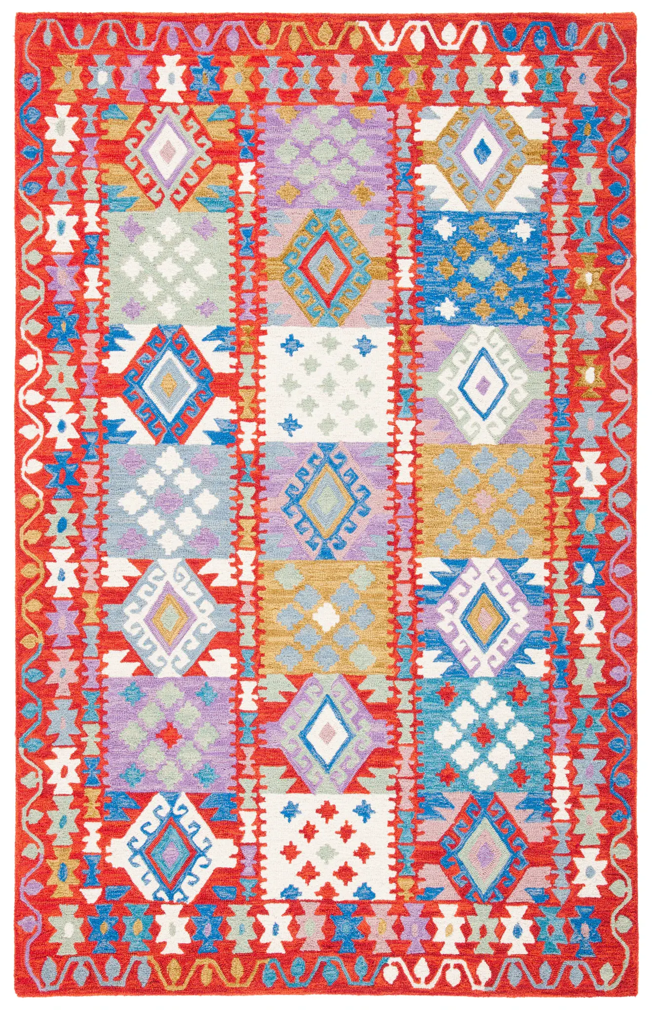 Aspen Tribal Patchwork Hand-Tufted Wool Rug