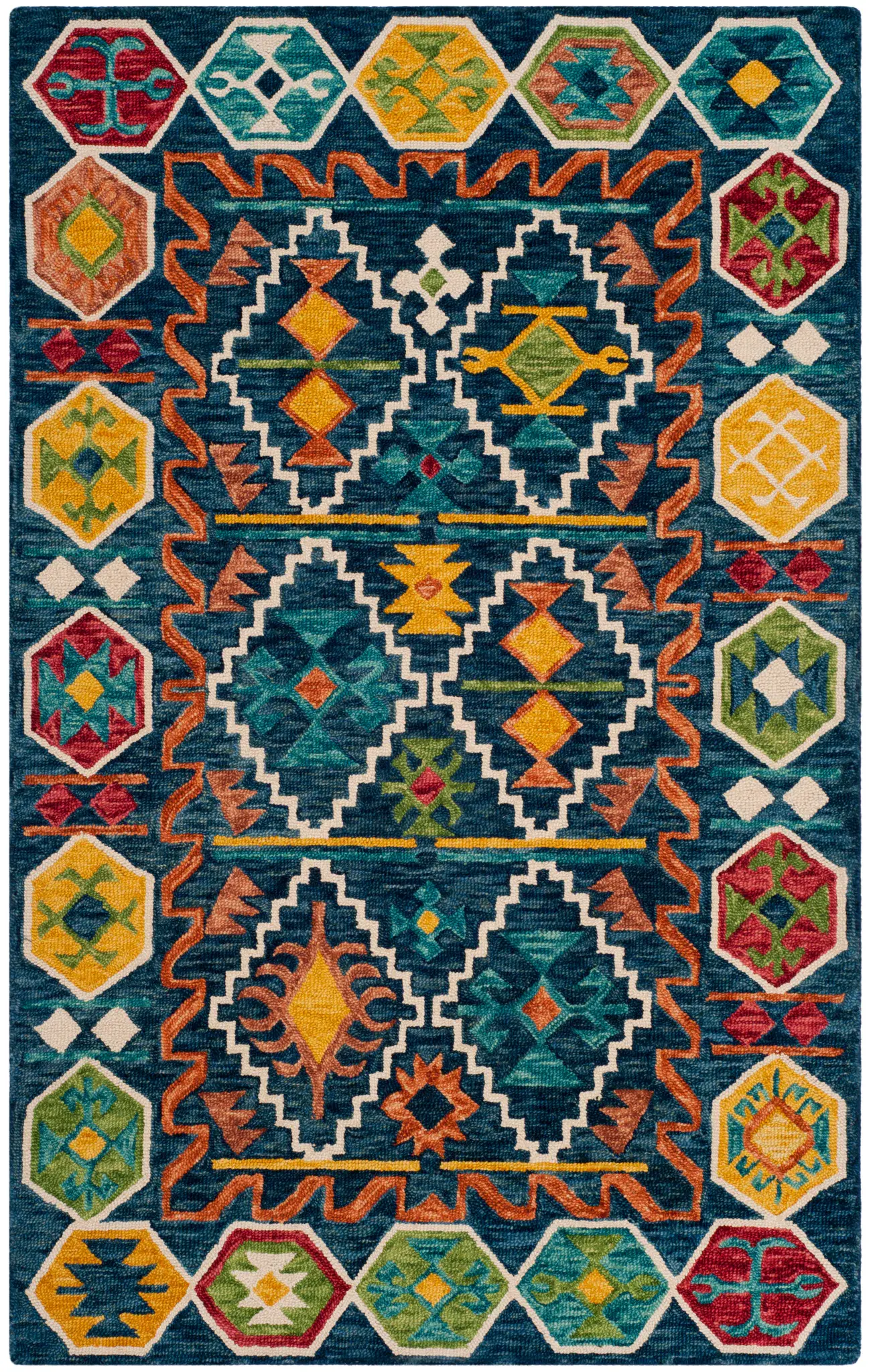Aspen Stepped Diamond Hand-Tufted Wool Rug