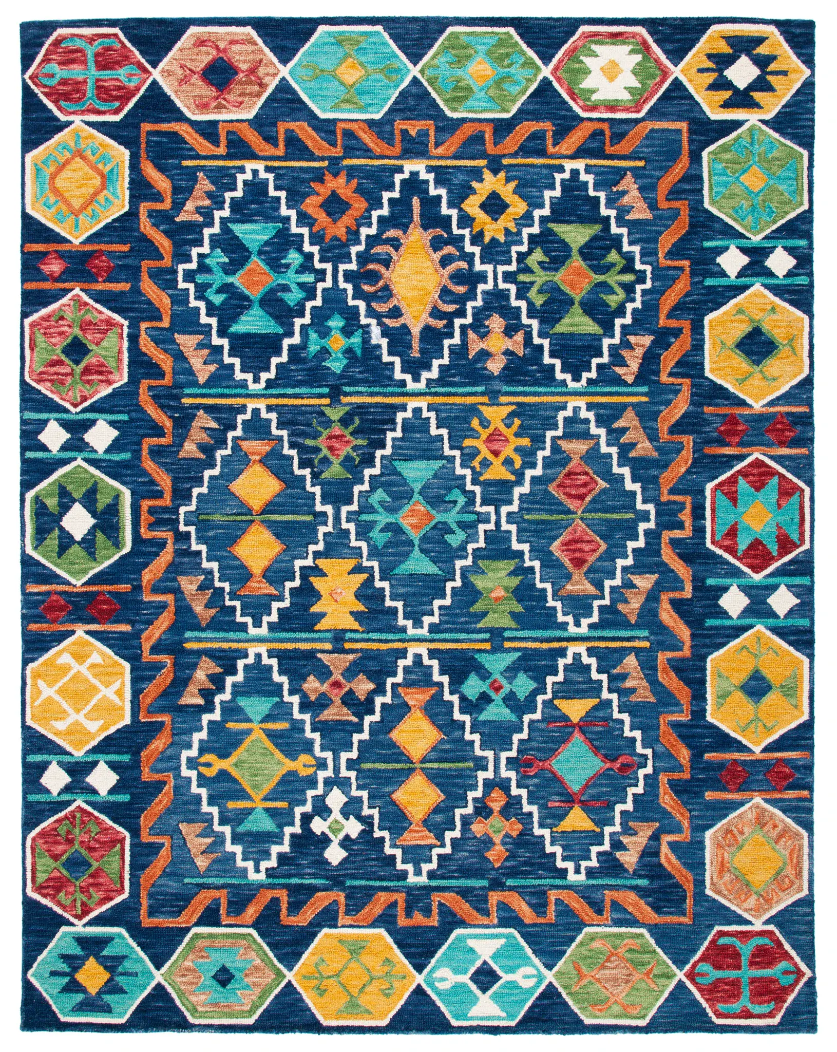 Aspen Stepped Diamond Hand-Tufted Wool Rug