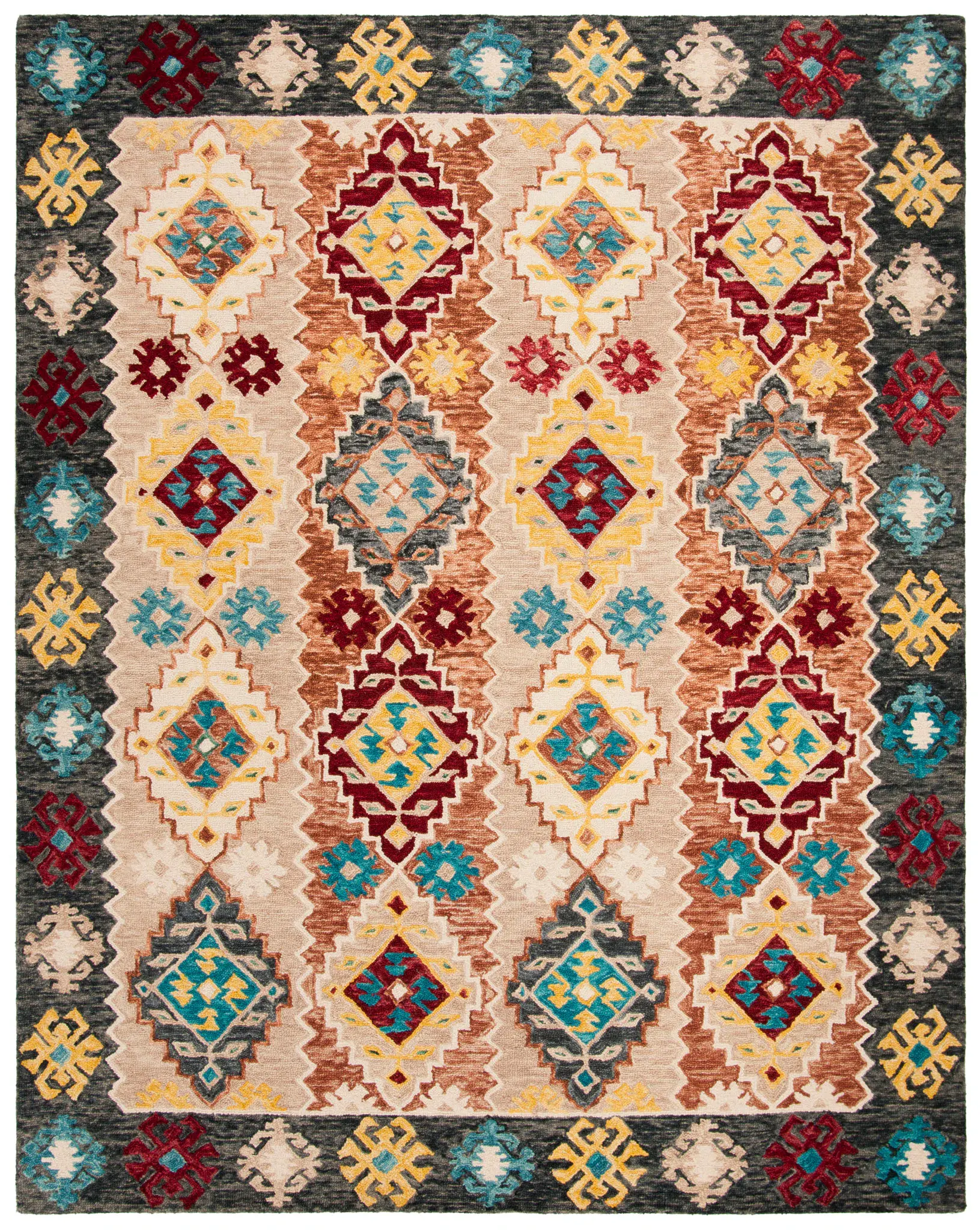 Aspen Striped Diamond Hand-Tufted Wool Rug