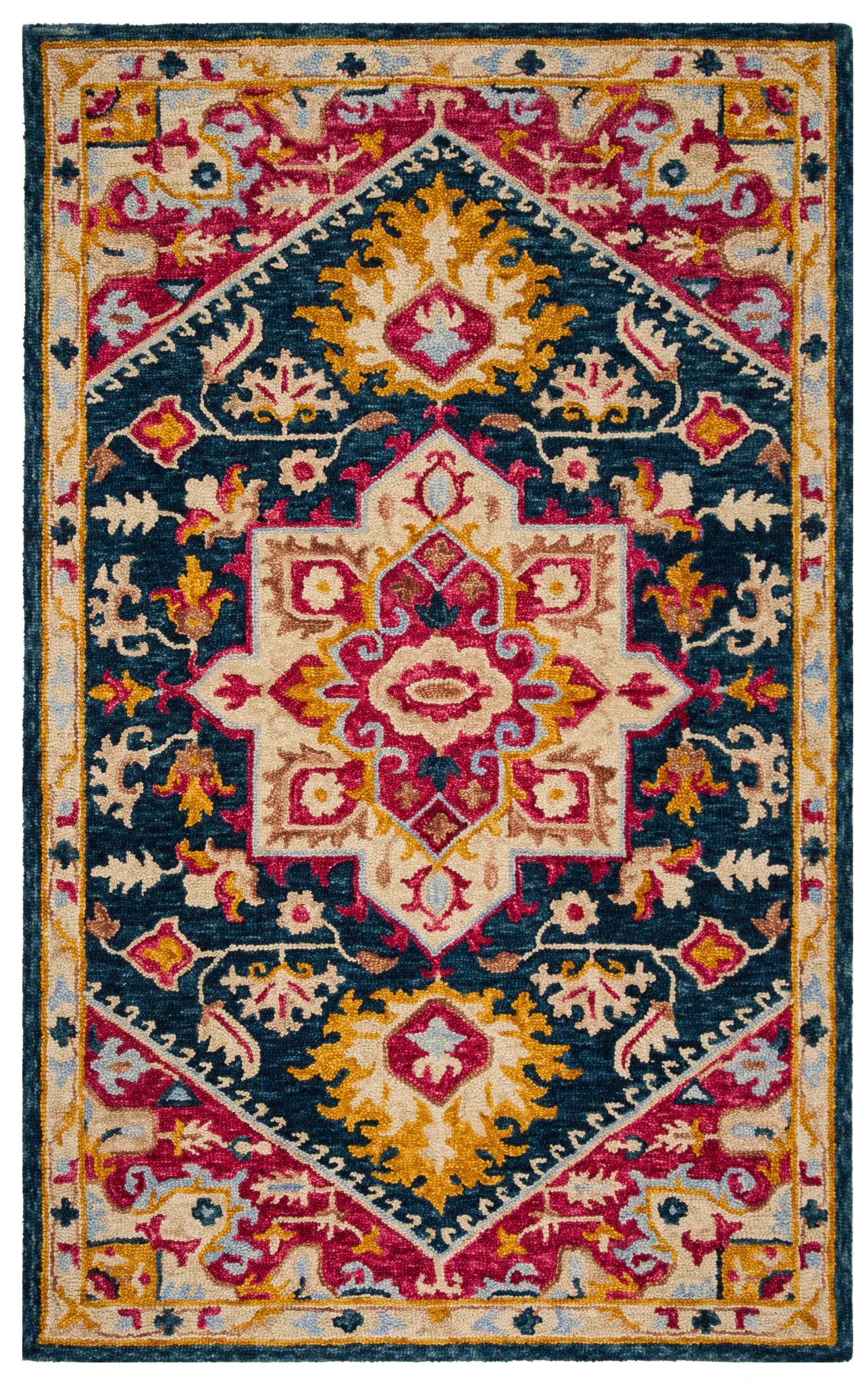 Aspen Tribal Hexagon Medallion Hand-Tufted Wool Rug