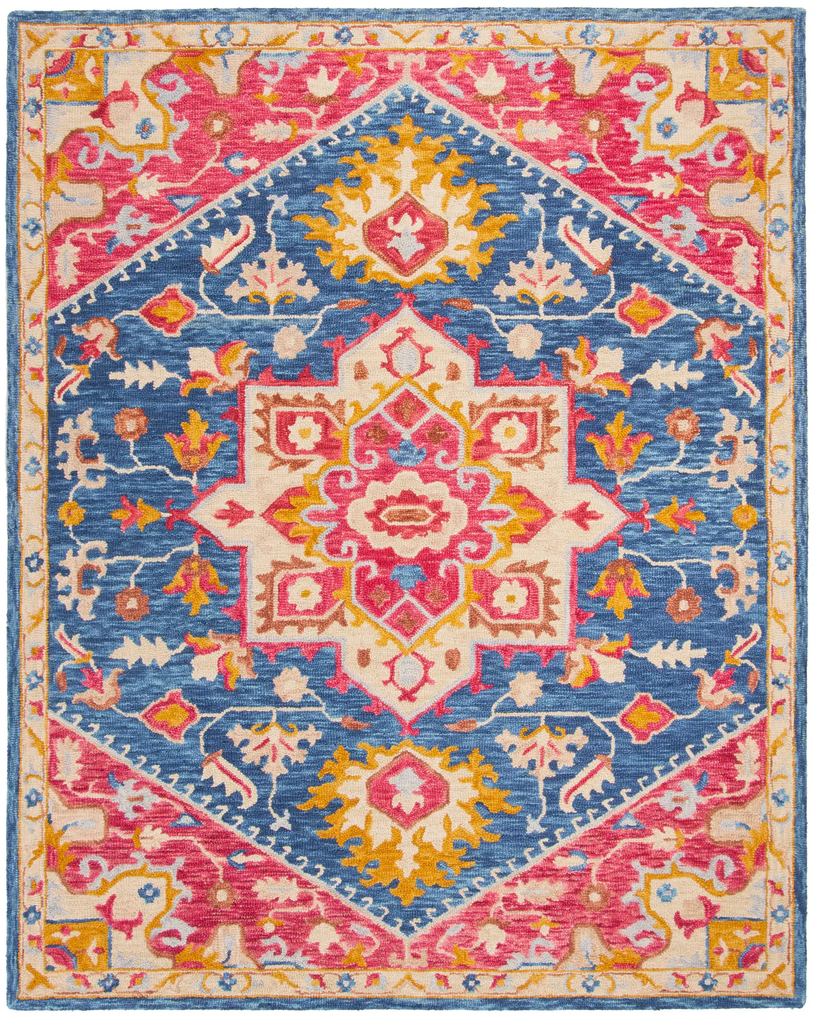 Aspen Tribal Hexagon Medallion Hand-Tufted Wool Rug