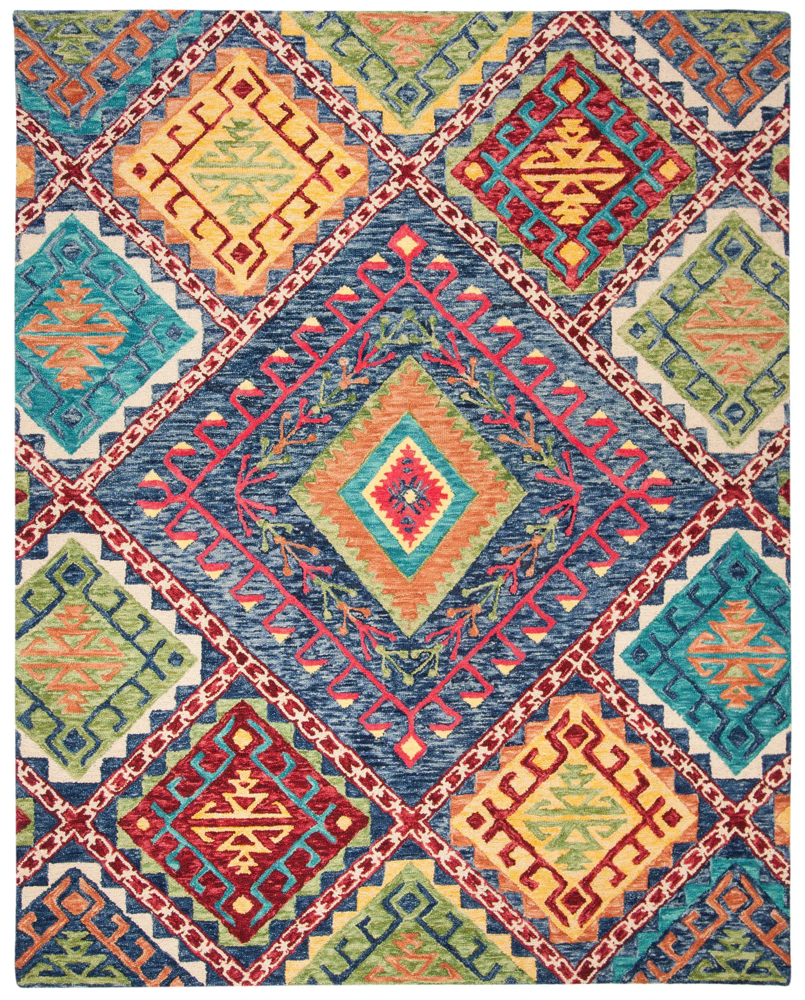 Aspen Diamond Grid Hand-Tufted Wool Rug