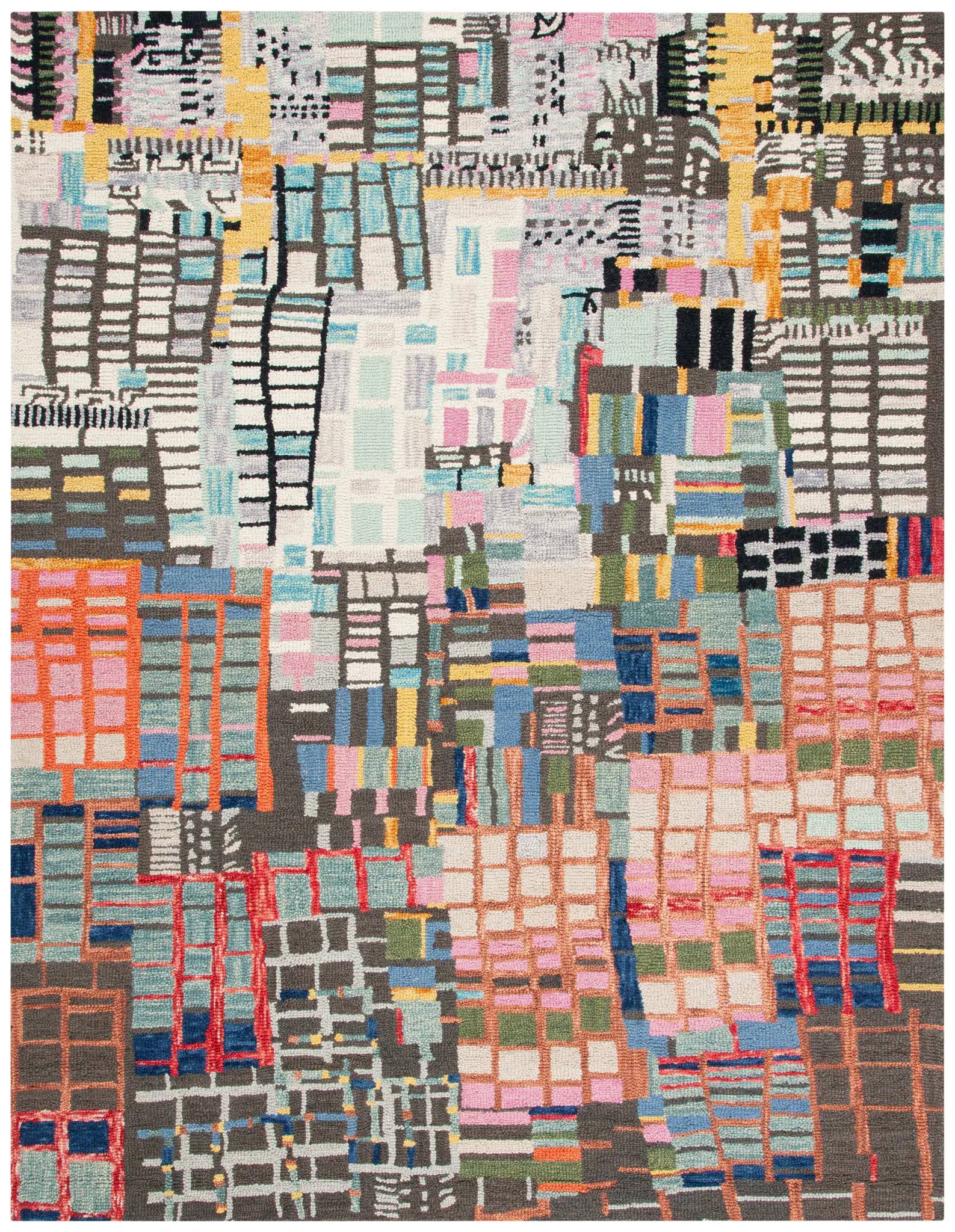 Aspen Patchwork Grid Hand-Tufted Wool Rug