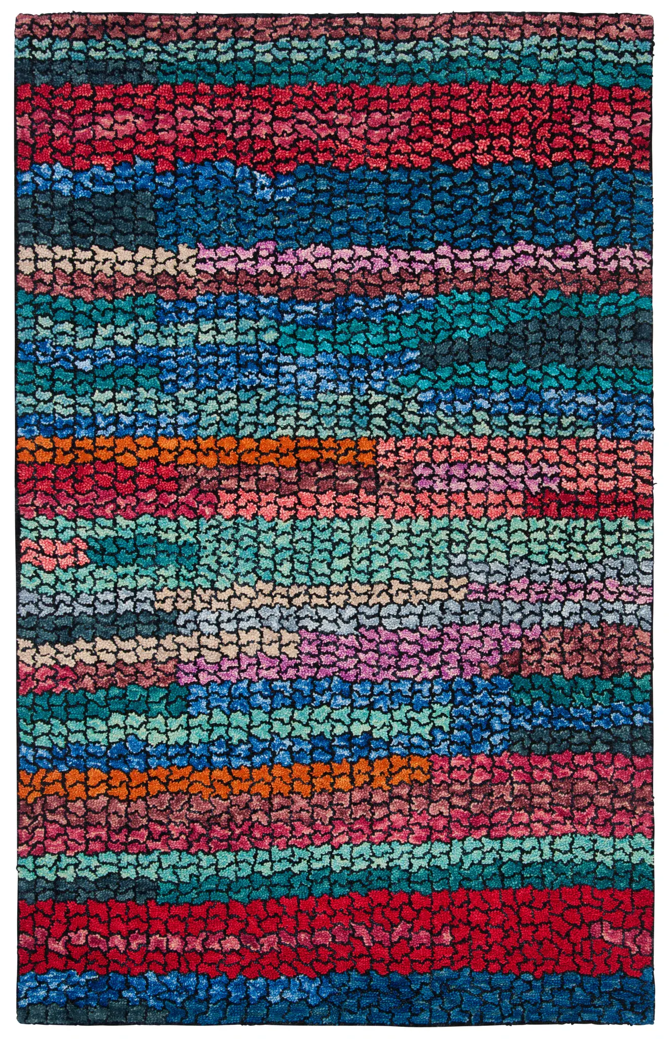 Aspen Mosaic Stripe Hand-Tufted Wool Rug