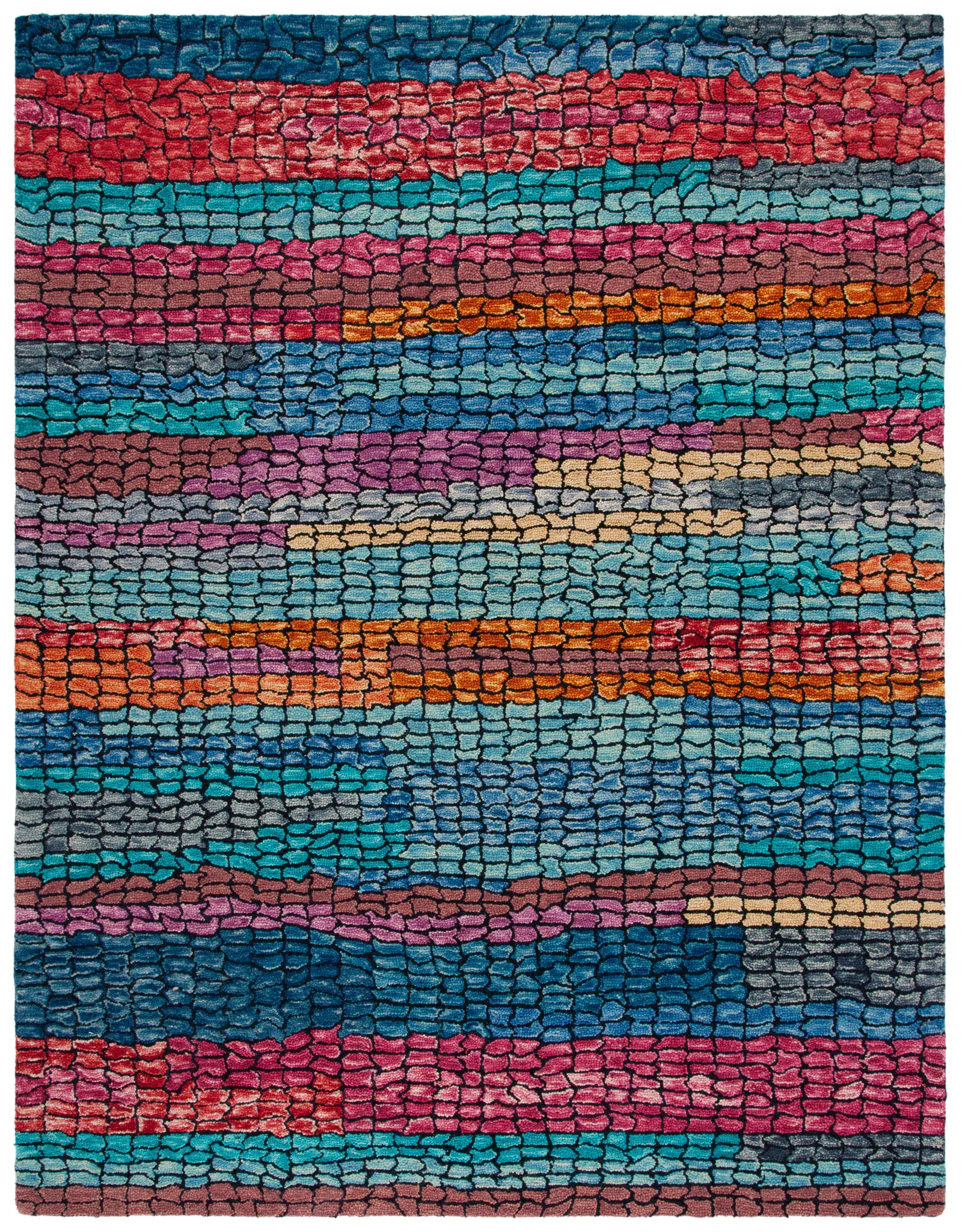 Aspen Mosaic Stripe Hand-Tufted Wool Rug