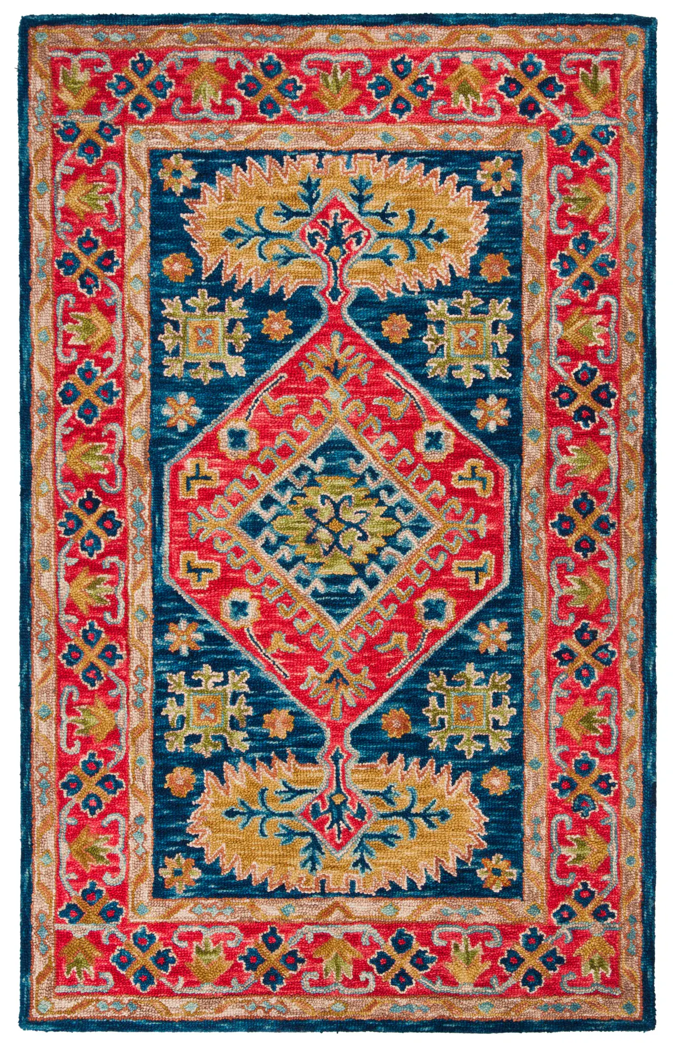 Aspen Tribal Palmette Medallion Hand-Tufted Wool Rug