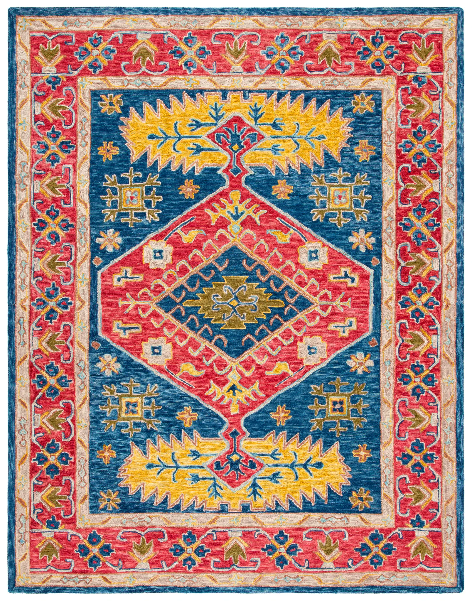 Aspen Tribal Palmette Medallion Hand-Tufted Wool Rug