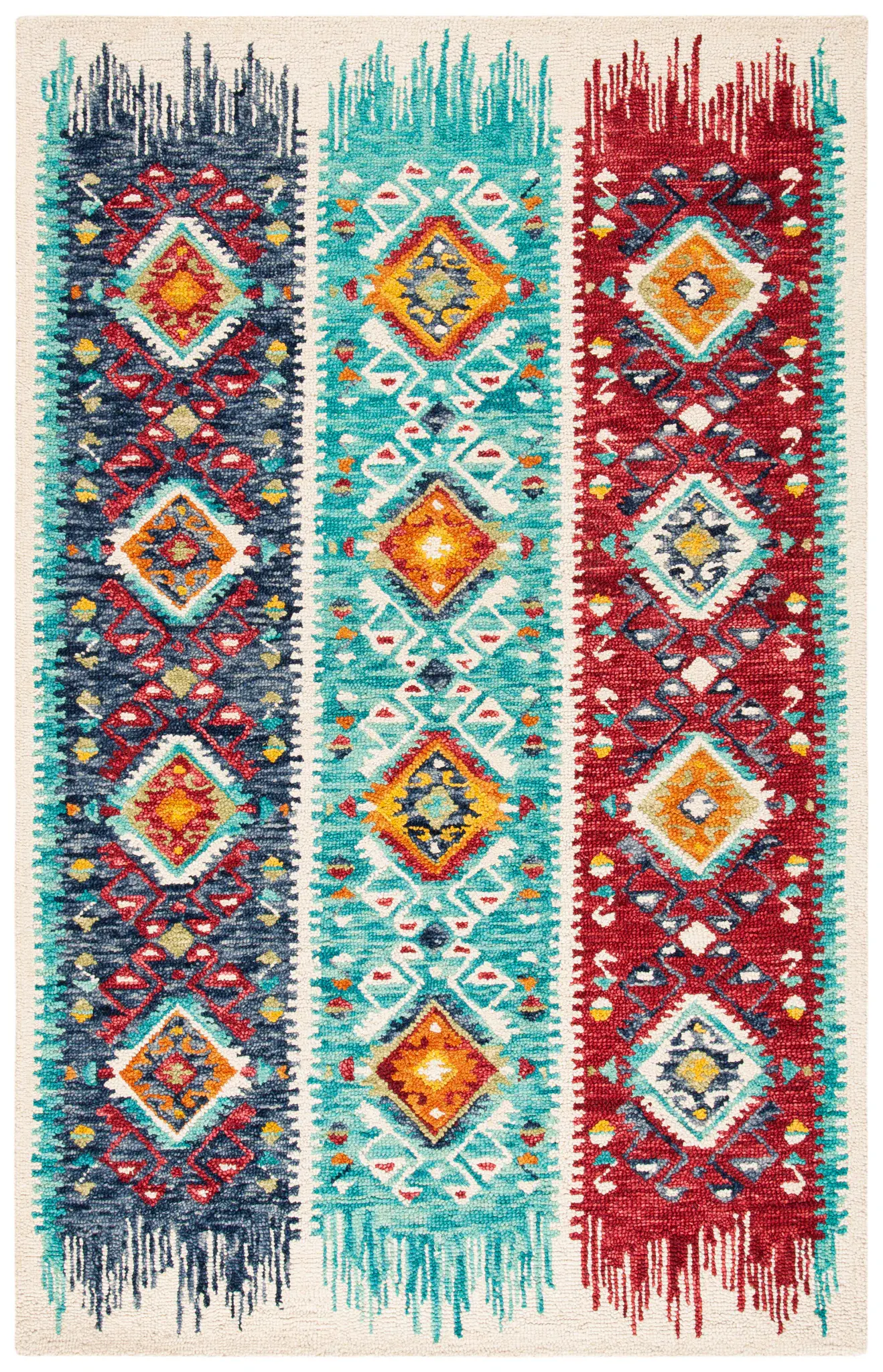 Aspen Tribal Stripe Hand-Tufted Wool Rug